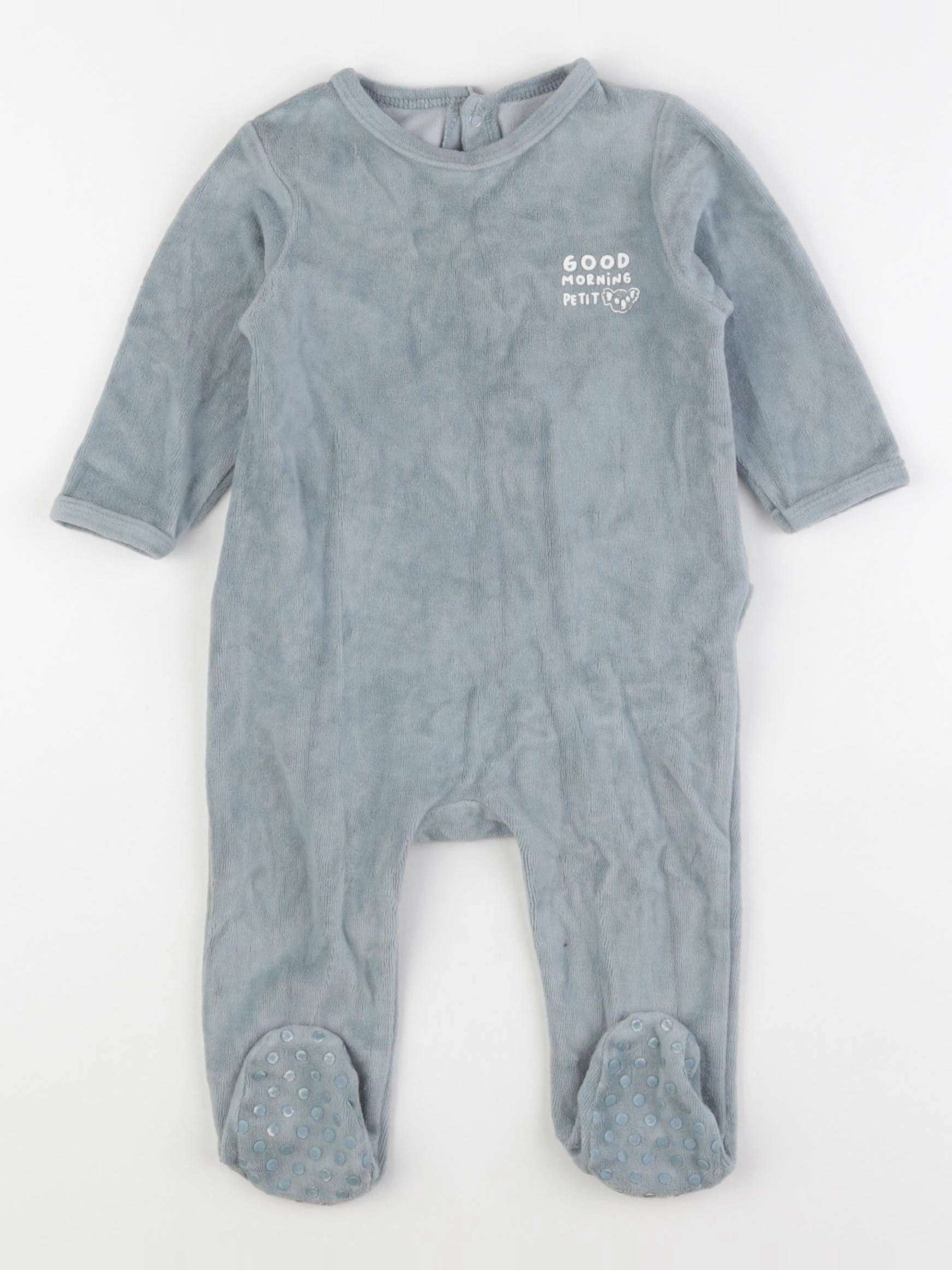 Vertbaudet - pyjama velours bleu - 9 mois
