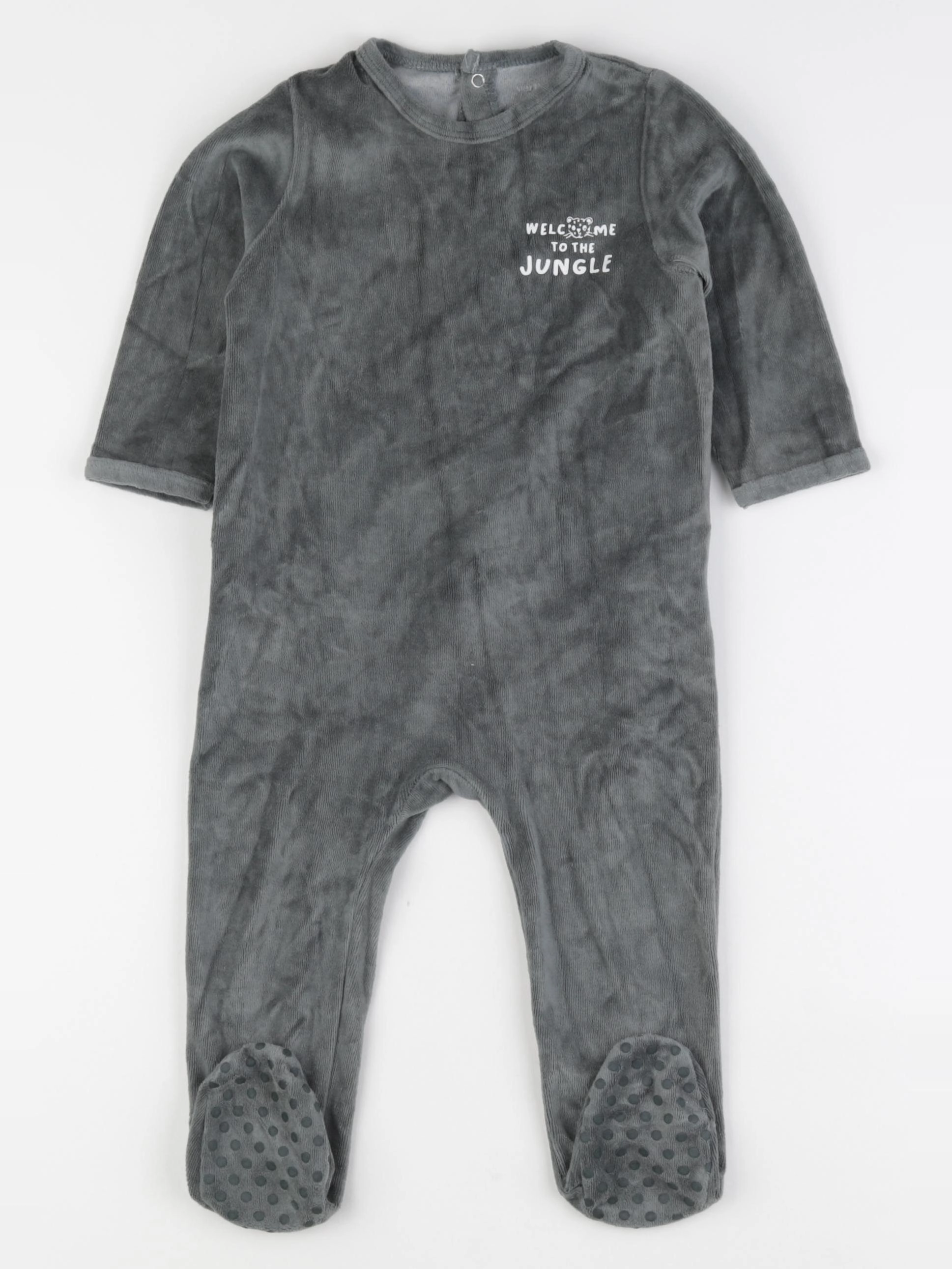 Vertbaudet - pyjama velours vert - 18 mois