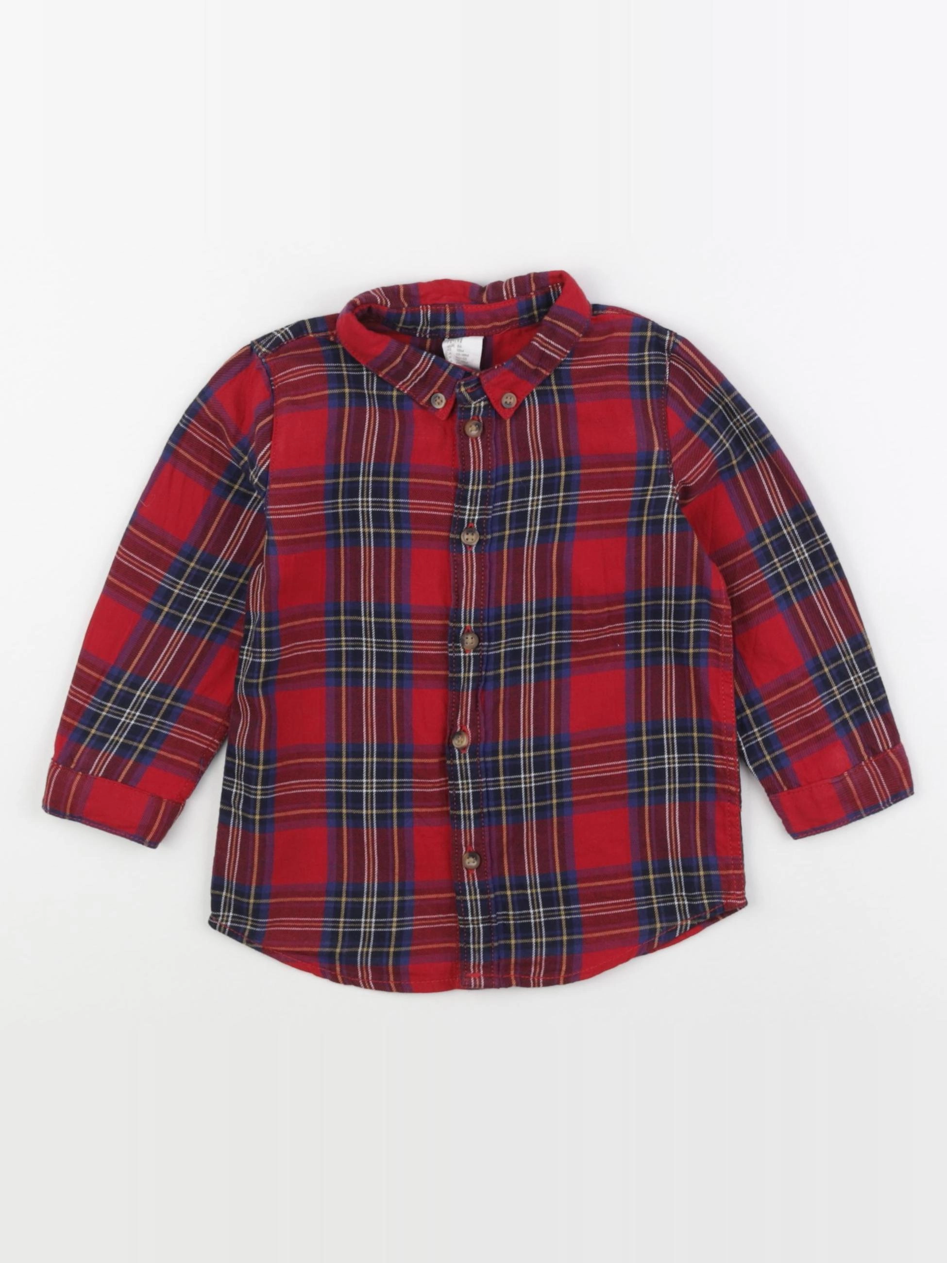 H&M - chemise rouge - 12/18 mois