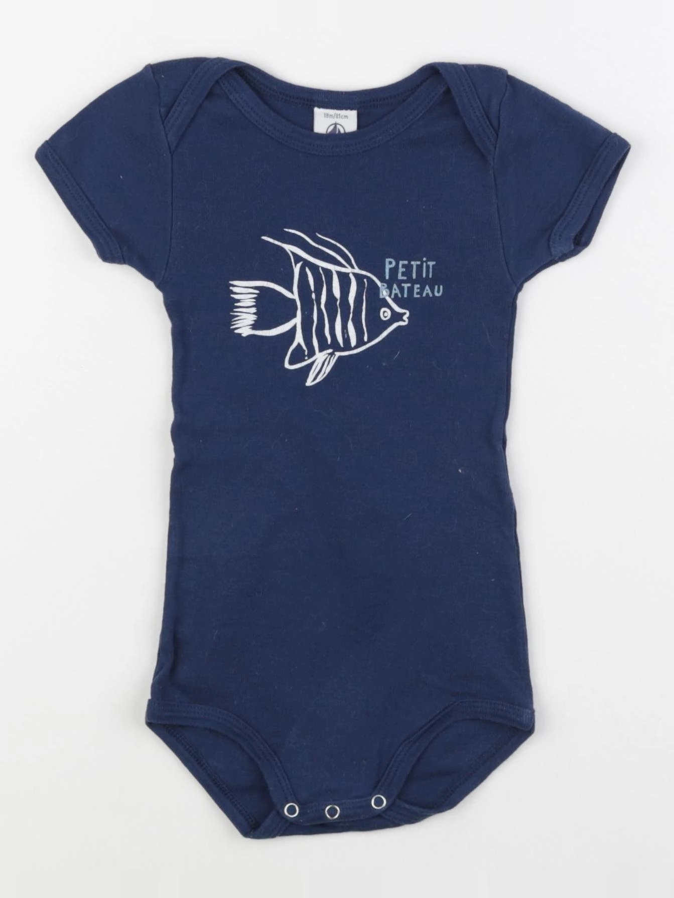Petit Bateau - body bleu - 18 mois