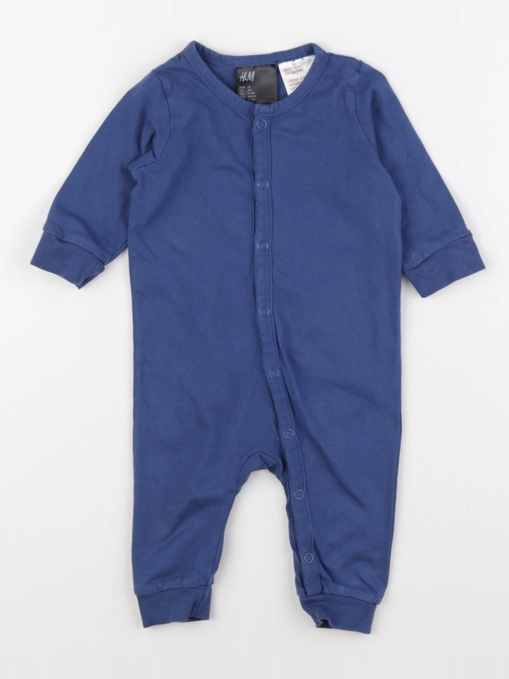 H&M - pyjama coton bleu - 3 mois