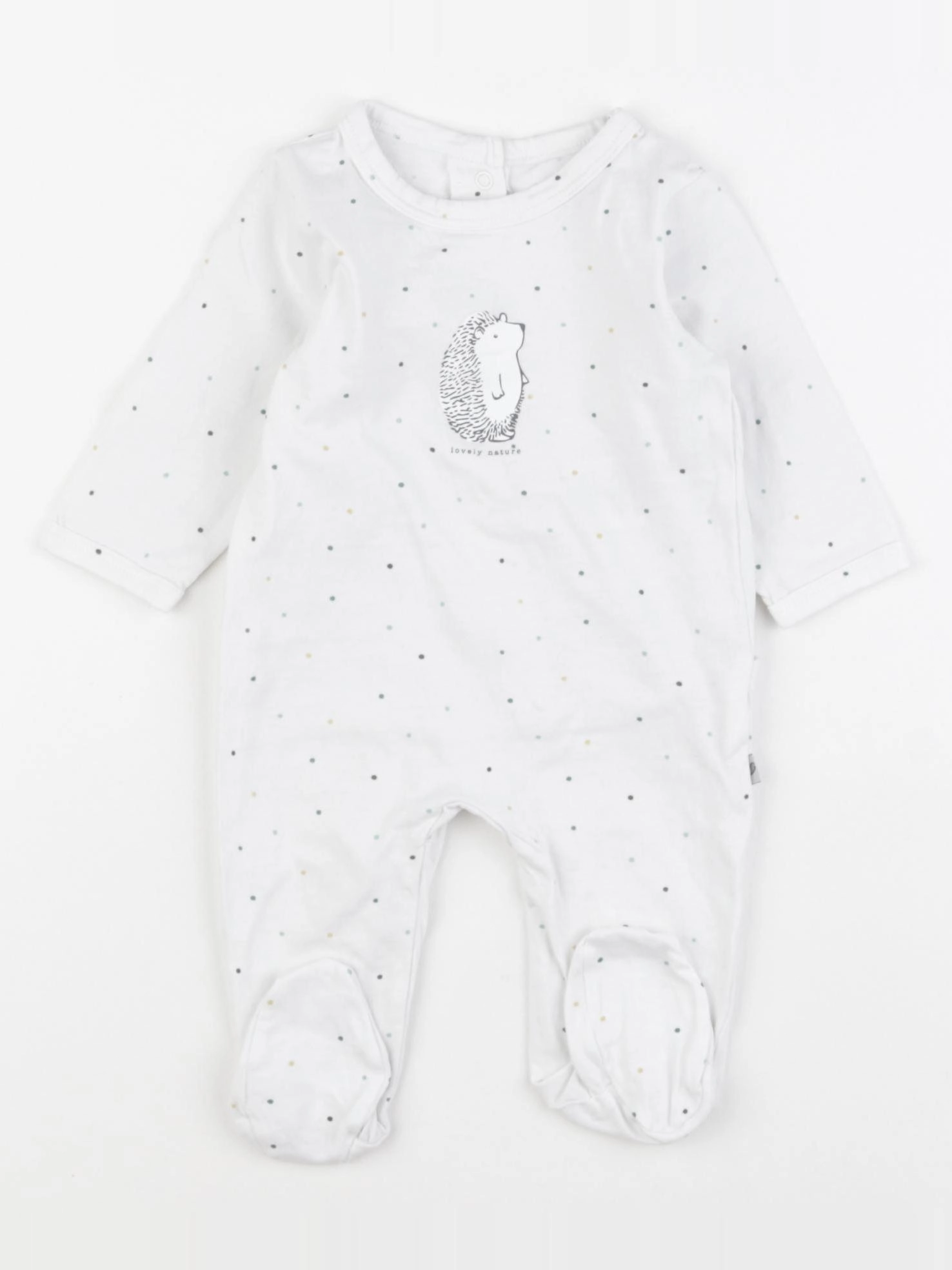 Vertbaudet - pyjama coton blanc - 3 mois