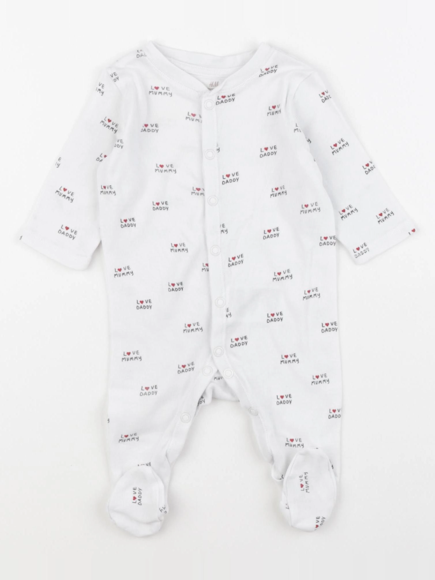 H&M - pyjama coton blanc - 1 mois