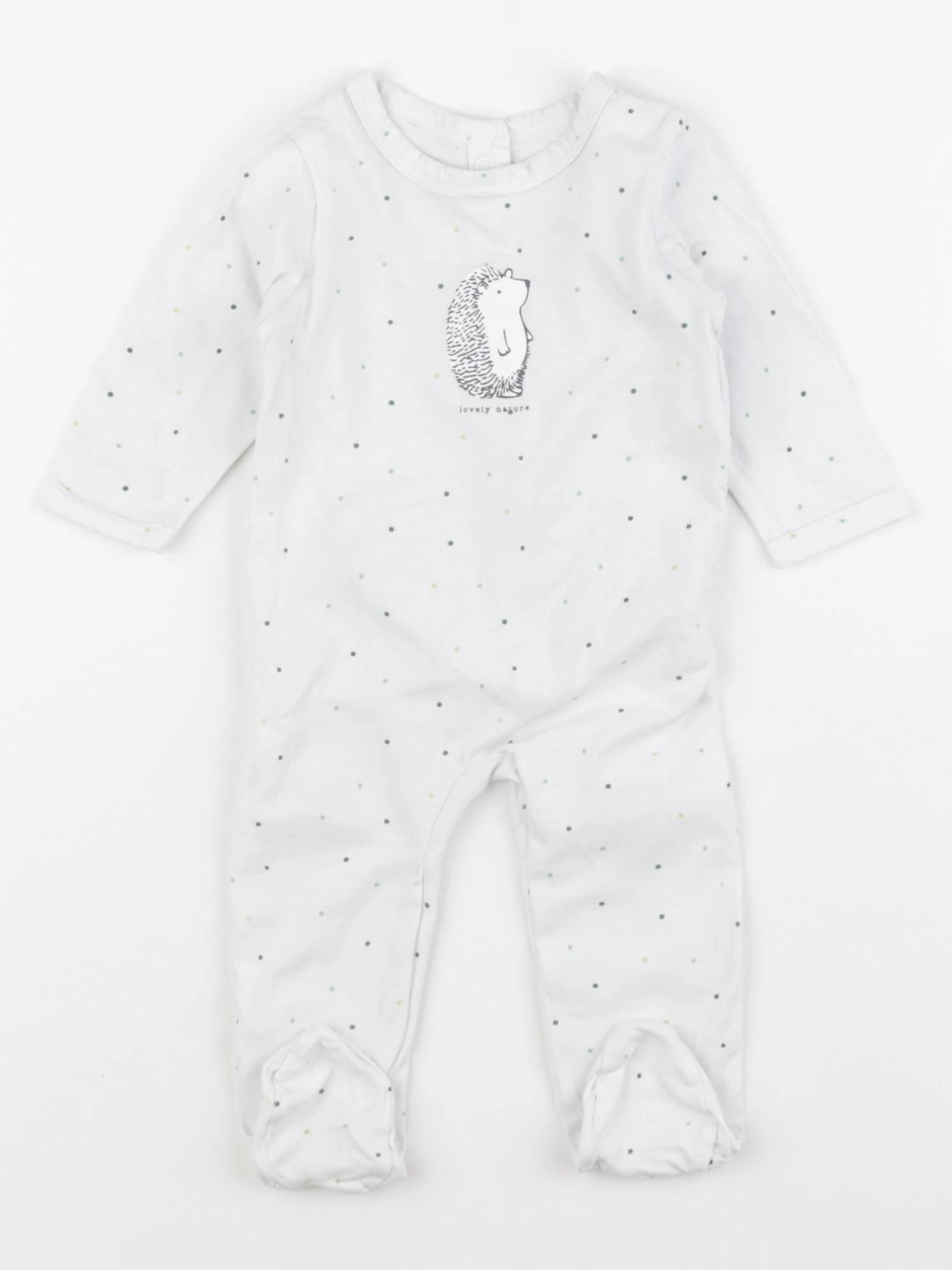 Vertbaudet - pyjama coton blanc - 3 mois