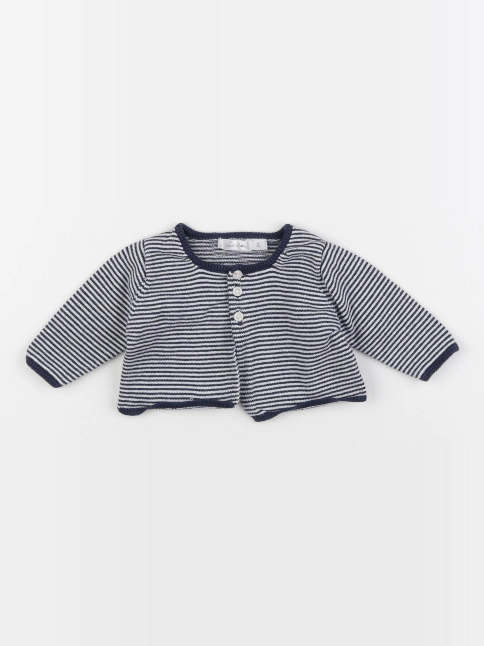 Boutchou - gilet bleu, blanc - 1 mois