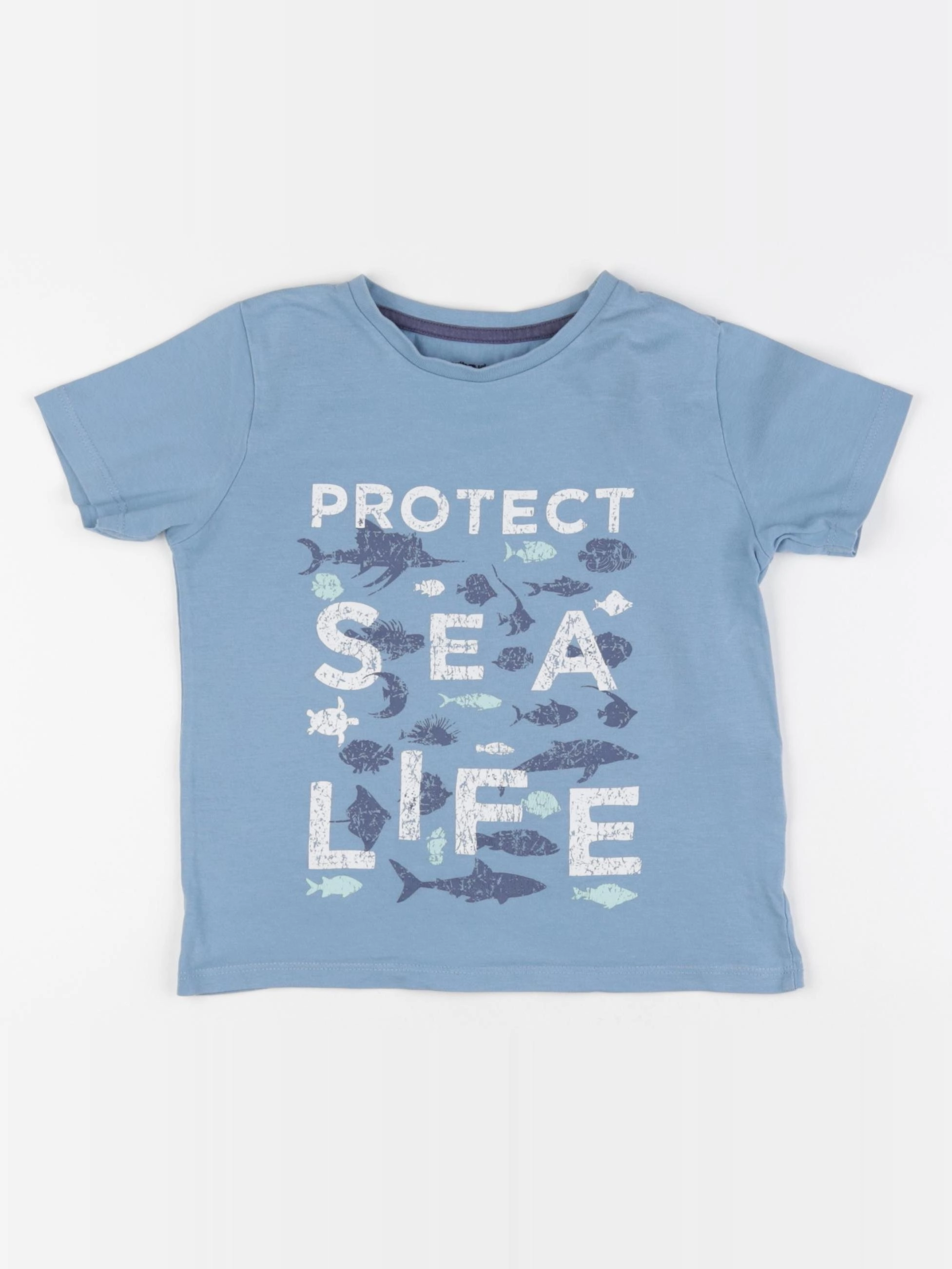 Vertbaudet - tee-shirt bleu - 5 ans