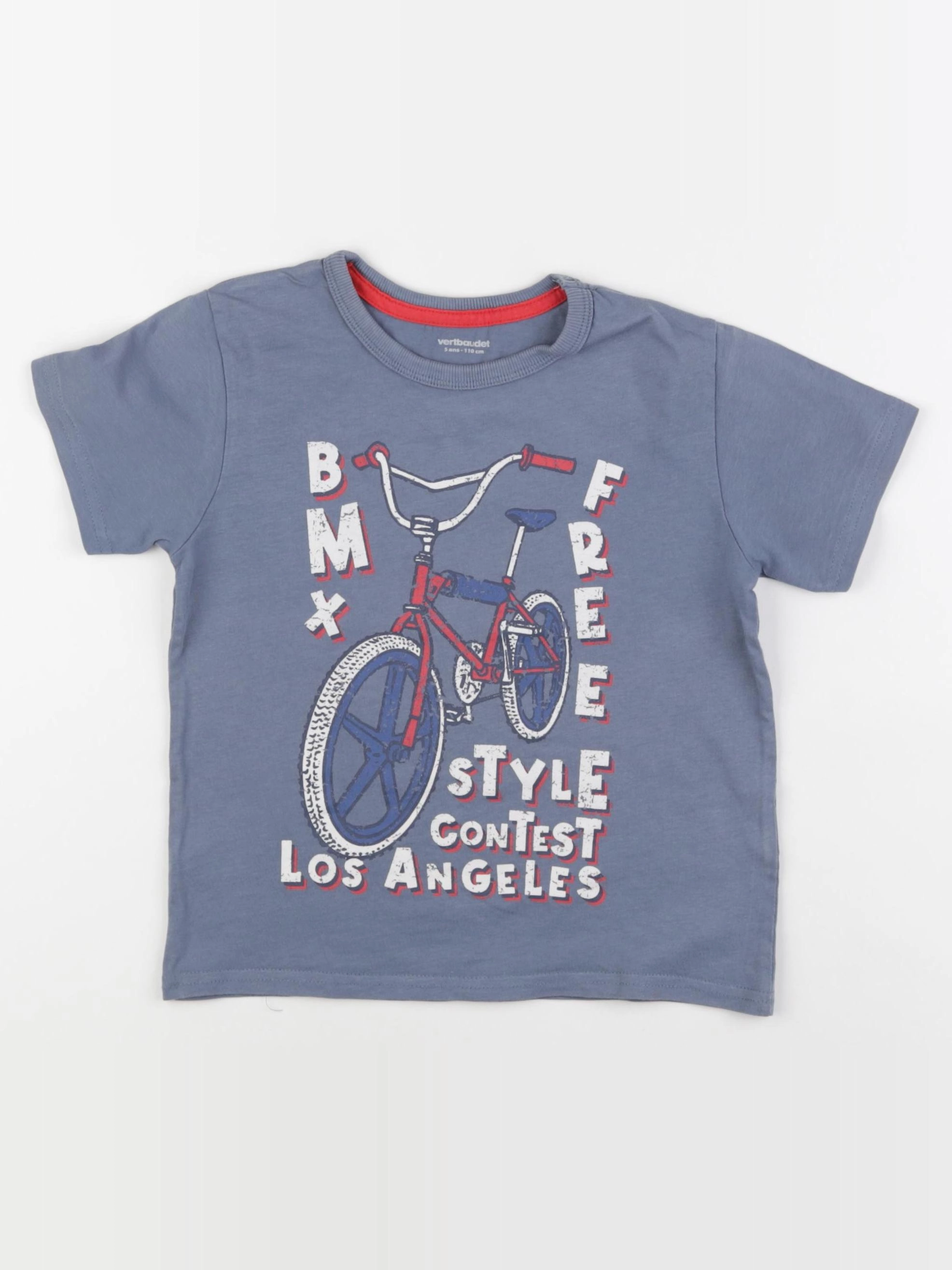 Vertbaudet - tee-shirt bleu - 5 ans