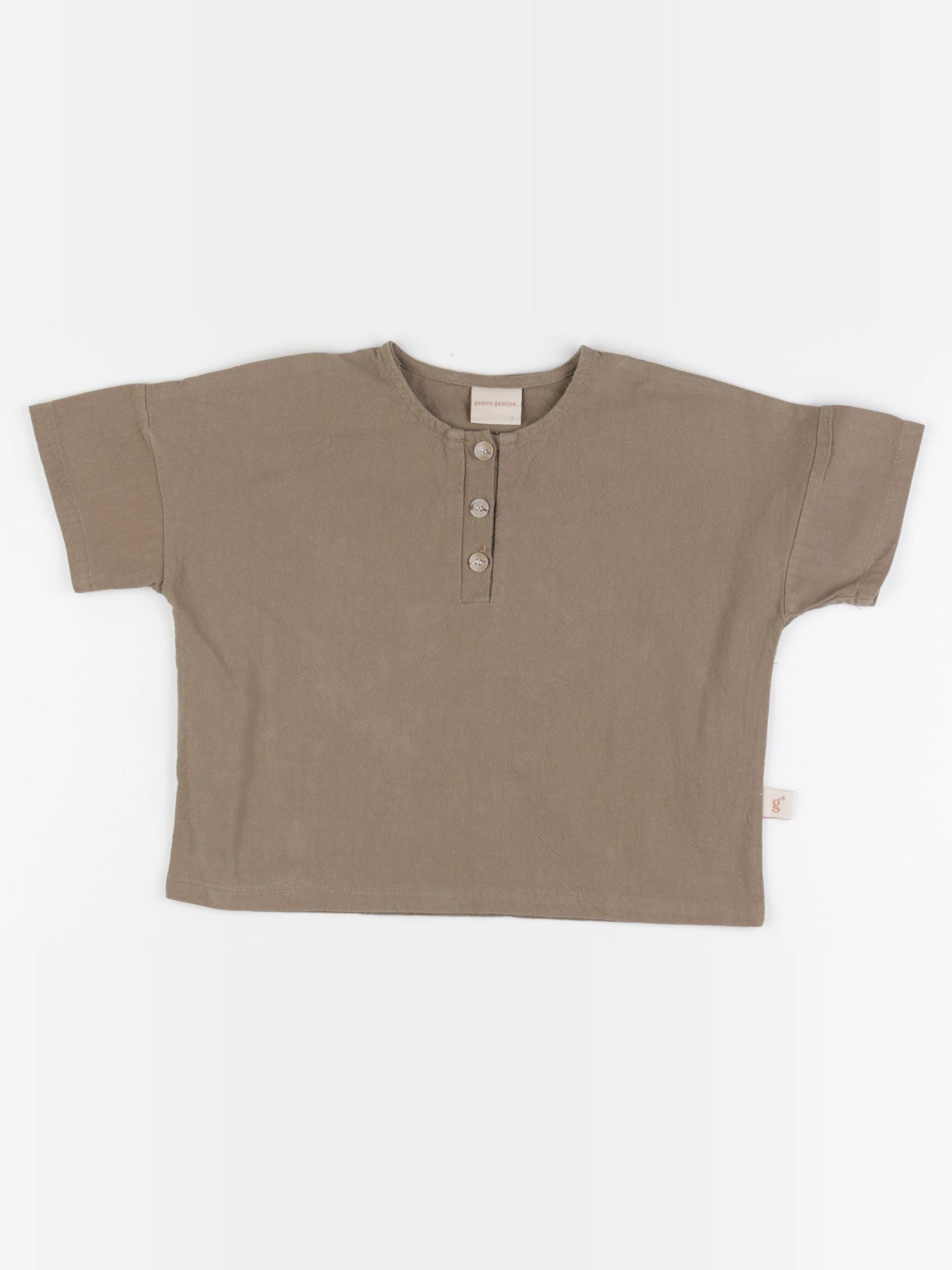 Gamin gamine - blouse marron - 2 ans