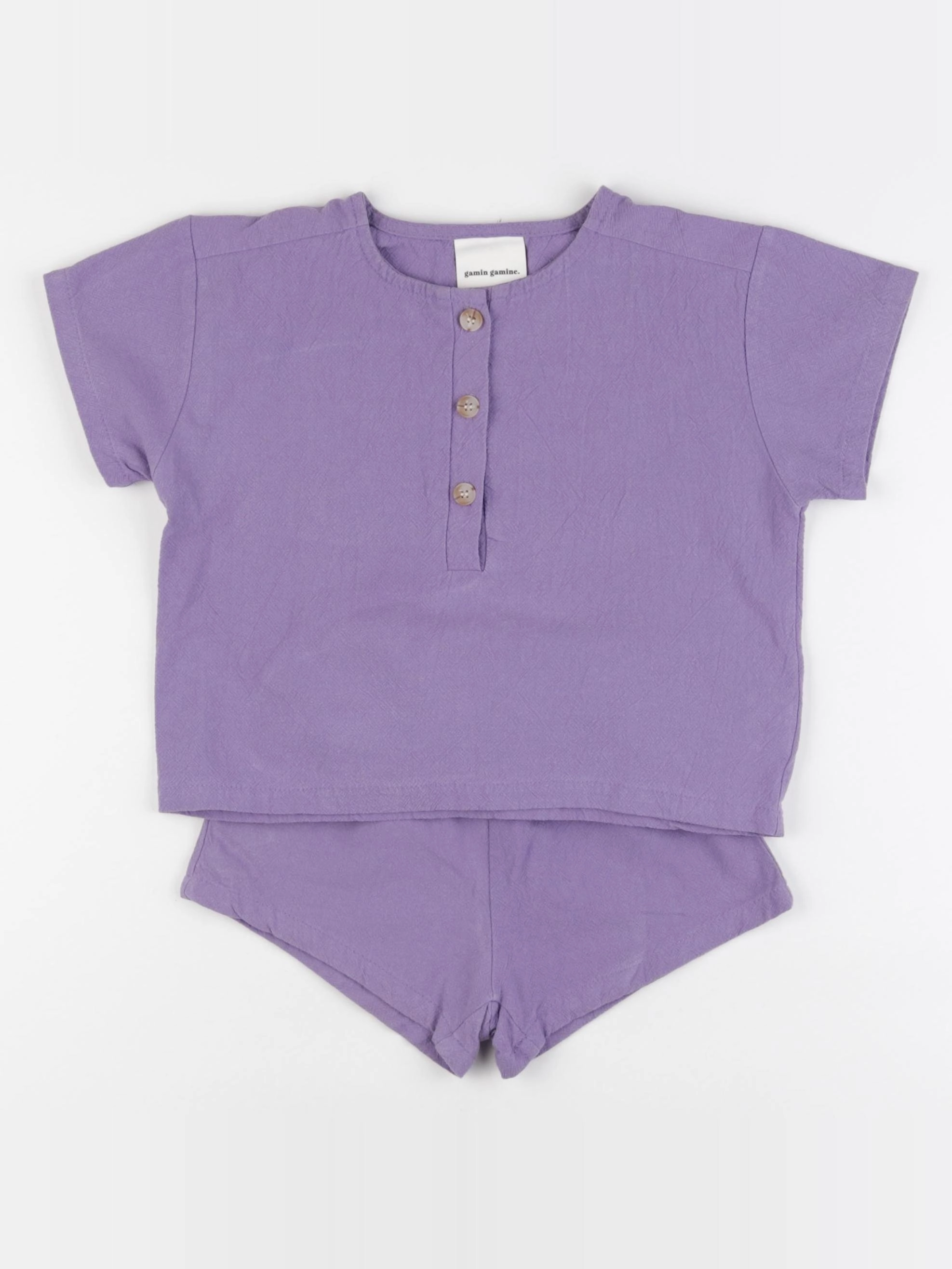 Gamin gamine - ensemble violet - 12/18 mois