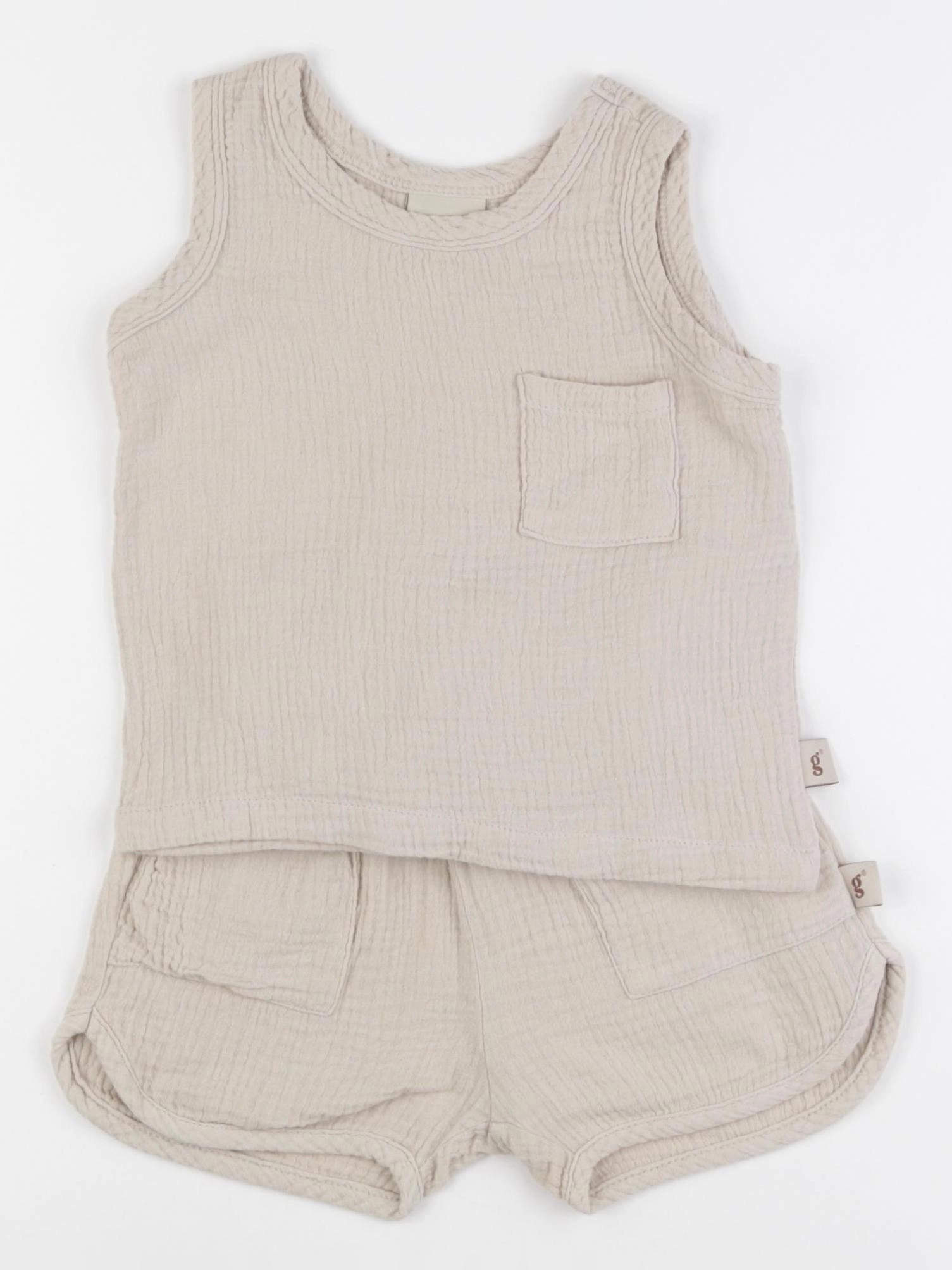 Gamin gamine - ensemble beige - 12/18 mois
