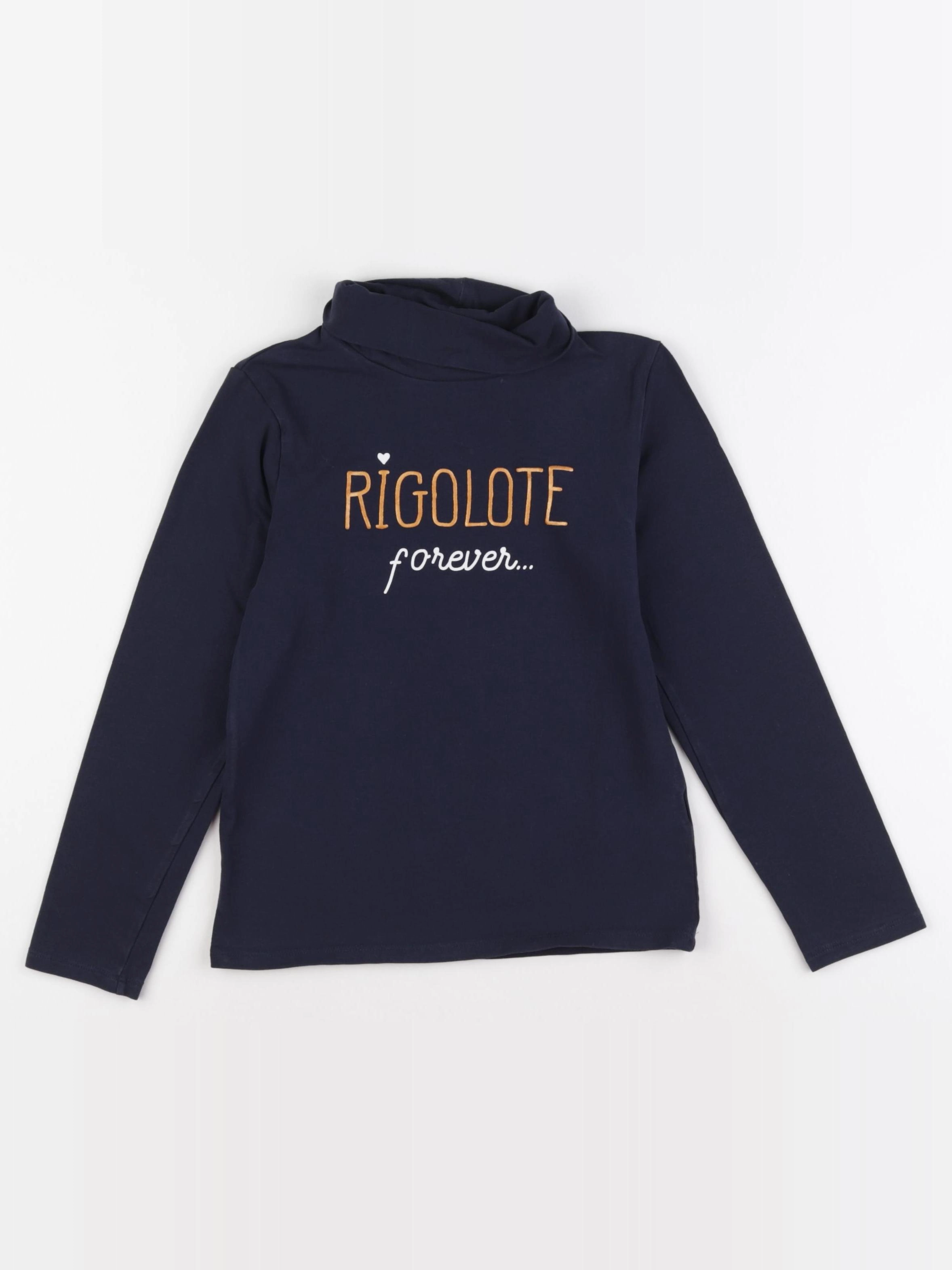 Vertbaudet - sous-pull bleu, beige - 8 ans