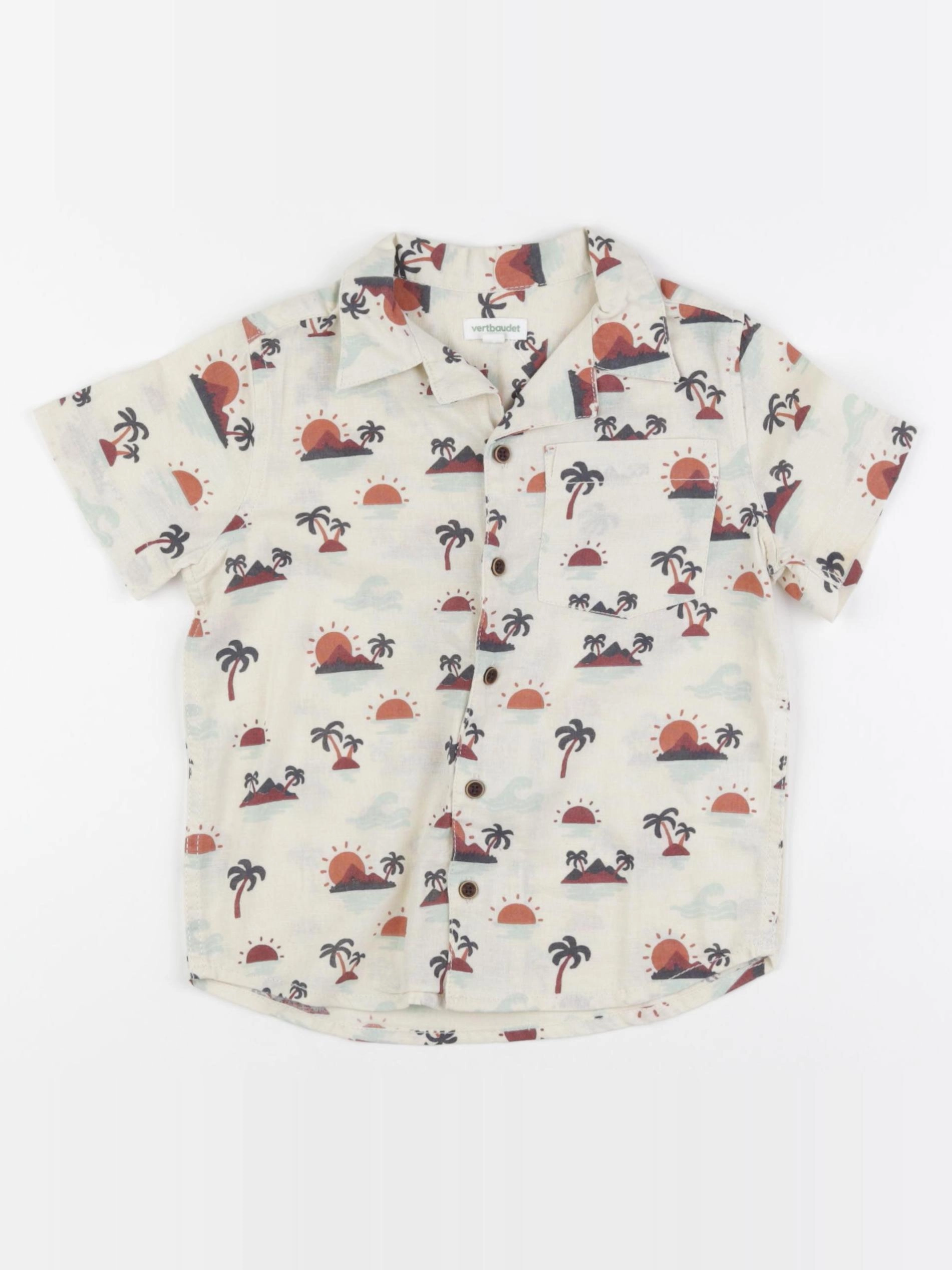 Vertbaudet - chemise beige - 4 ans