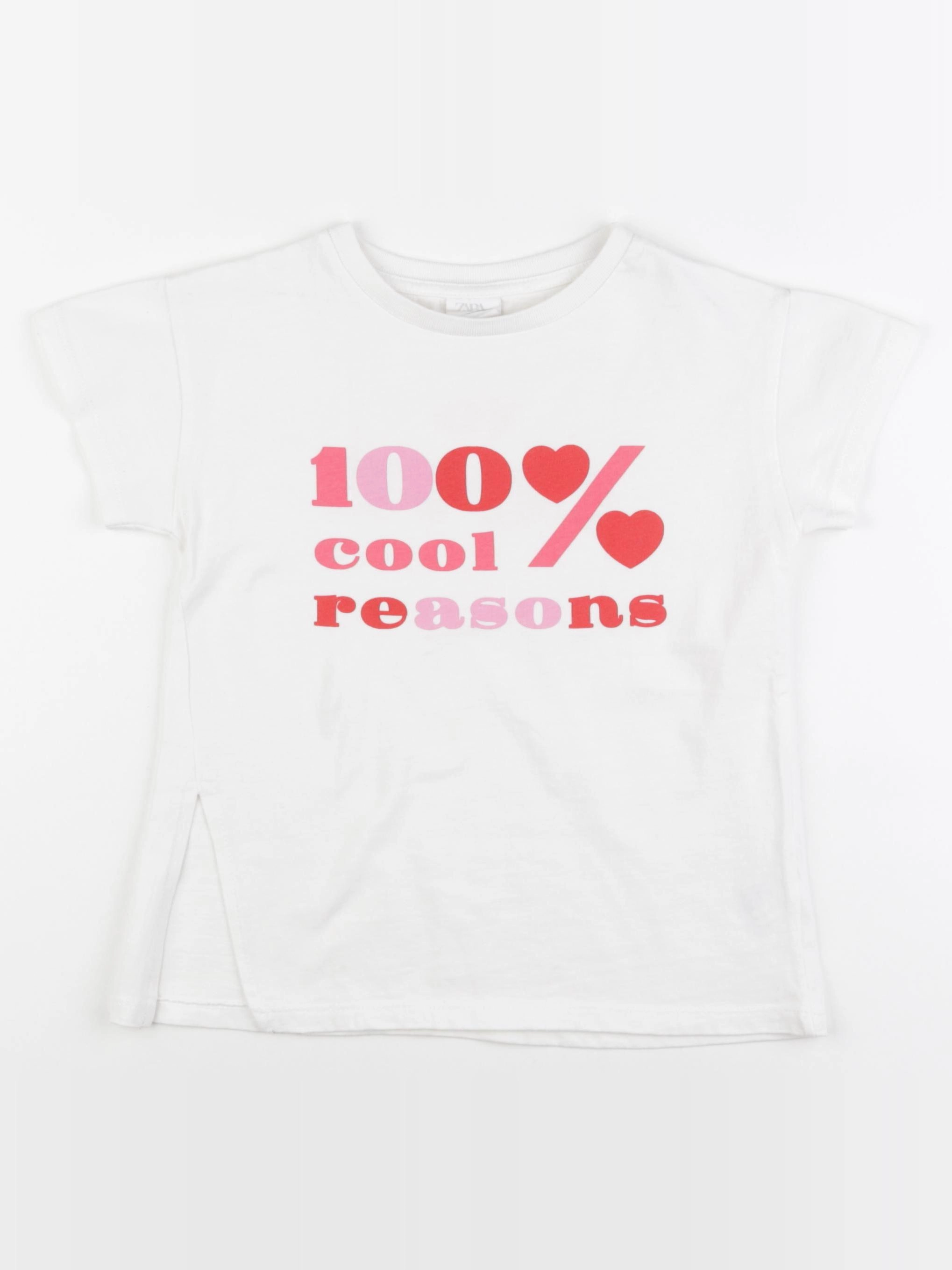 Zara - tee-shirt imprimé au dos blanc, rose - 5 ans
