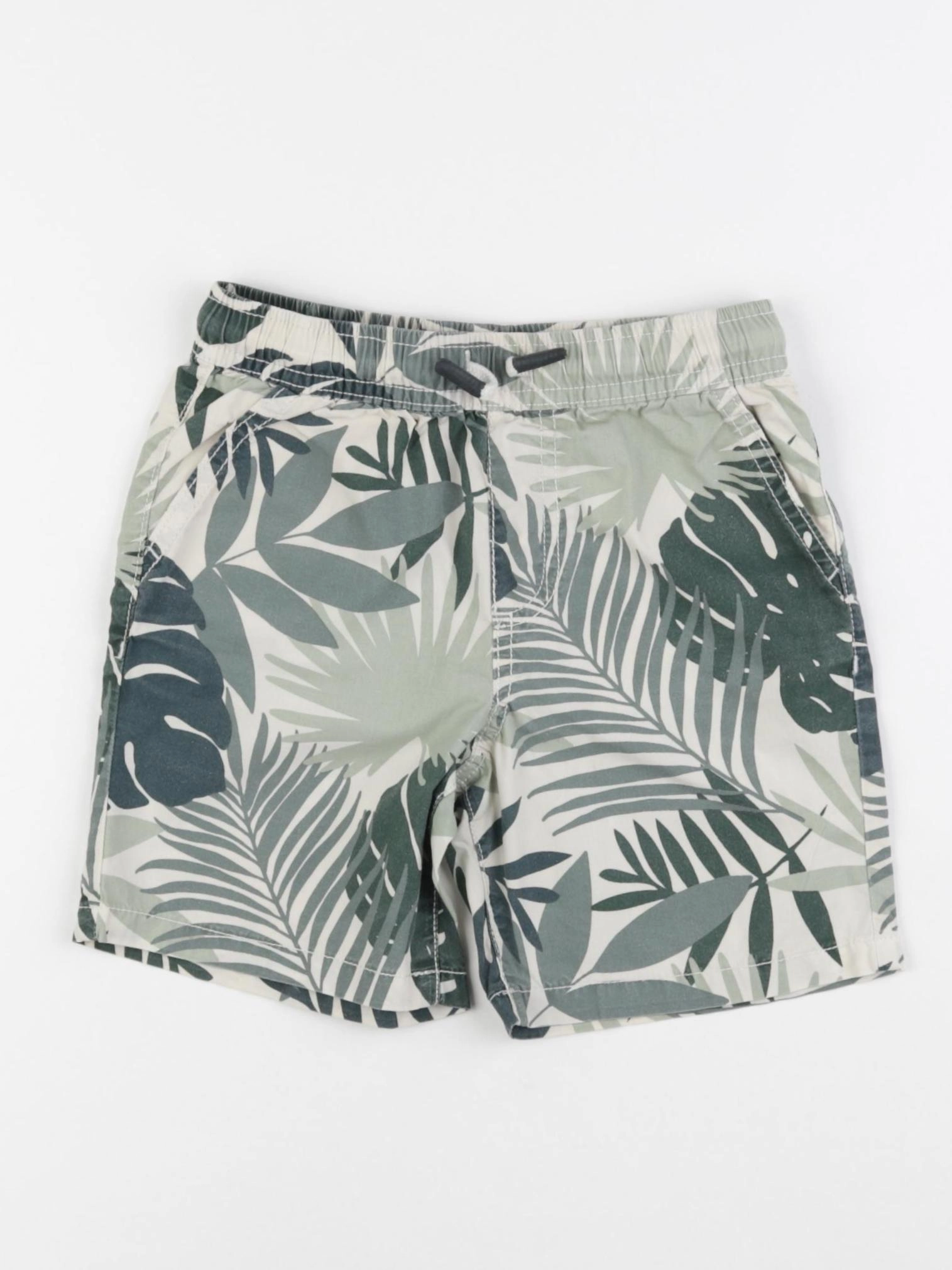 Vertbaudet - short beige, vert - 4 ans