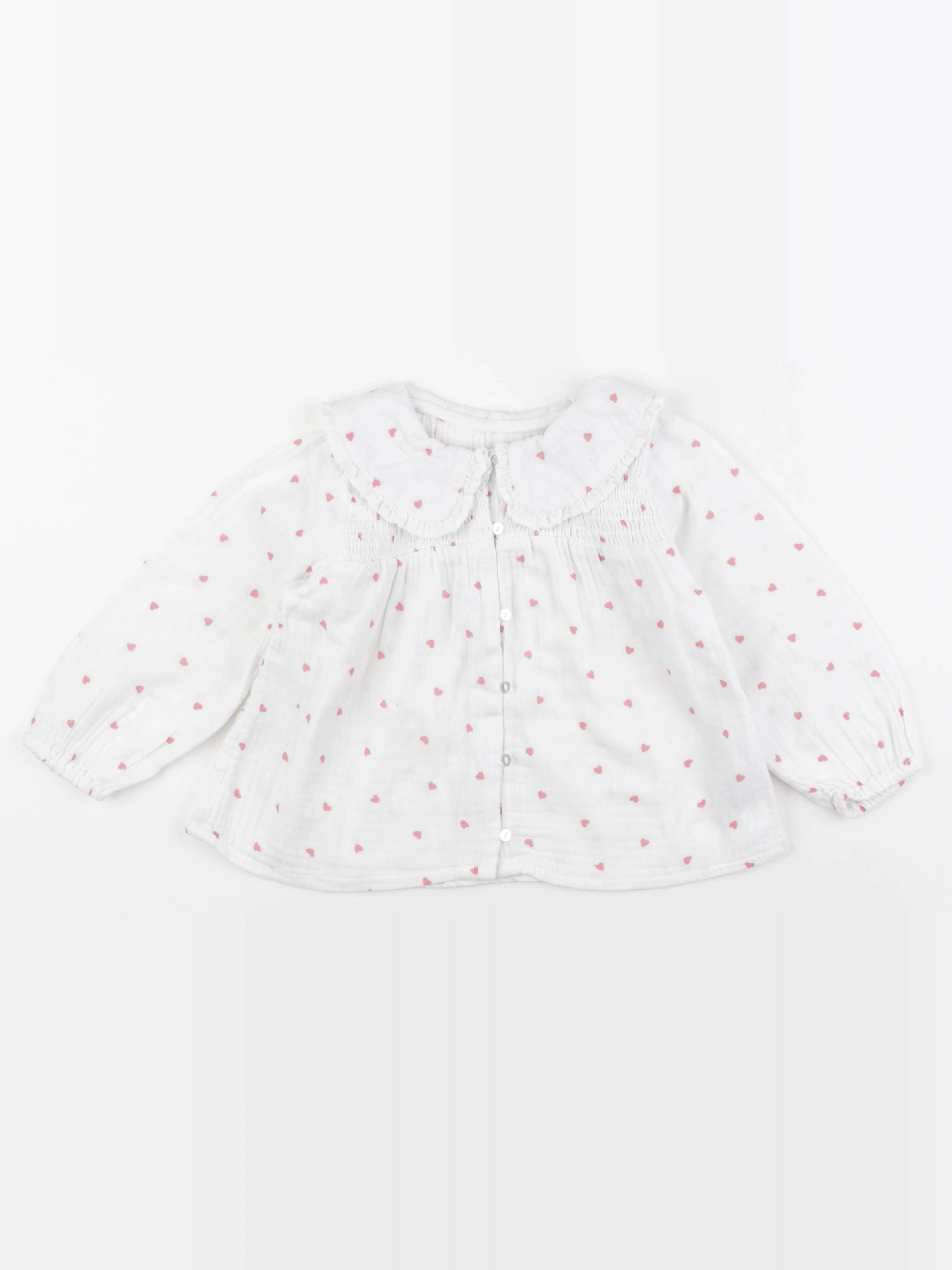 Vertbaudet - blouse blanc, rose - 24 mois