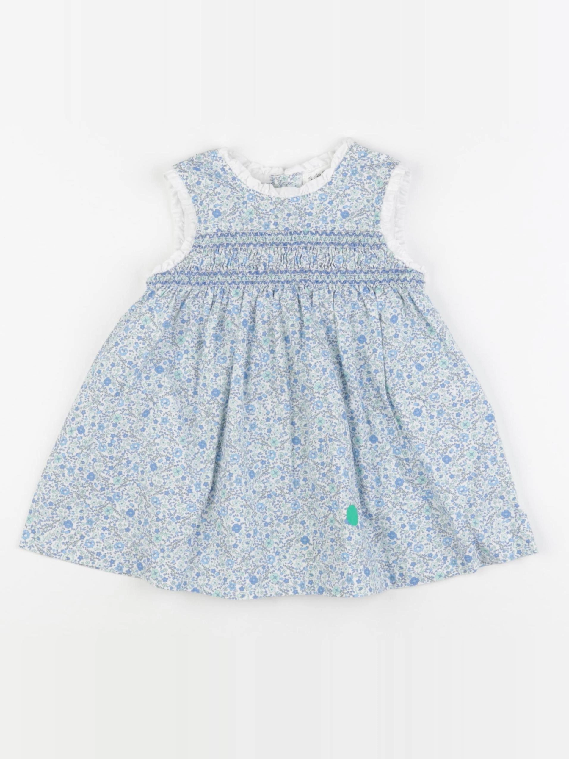 Lola Palacios - robe blanc, bleu - 2 ans