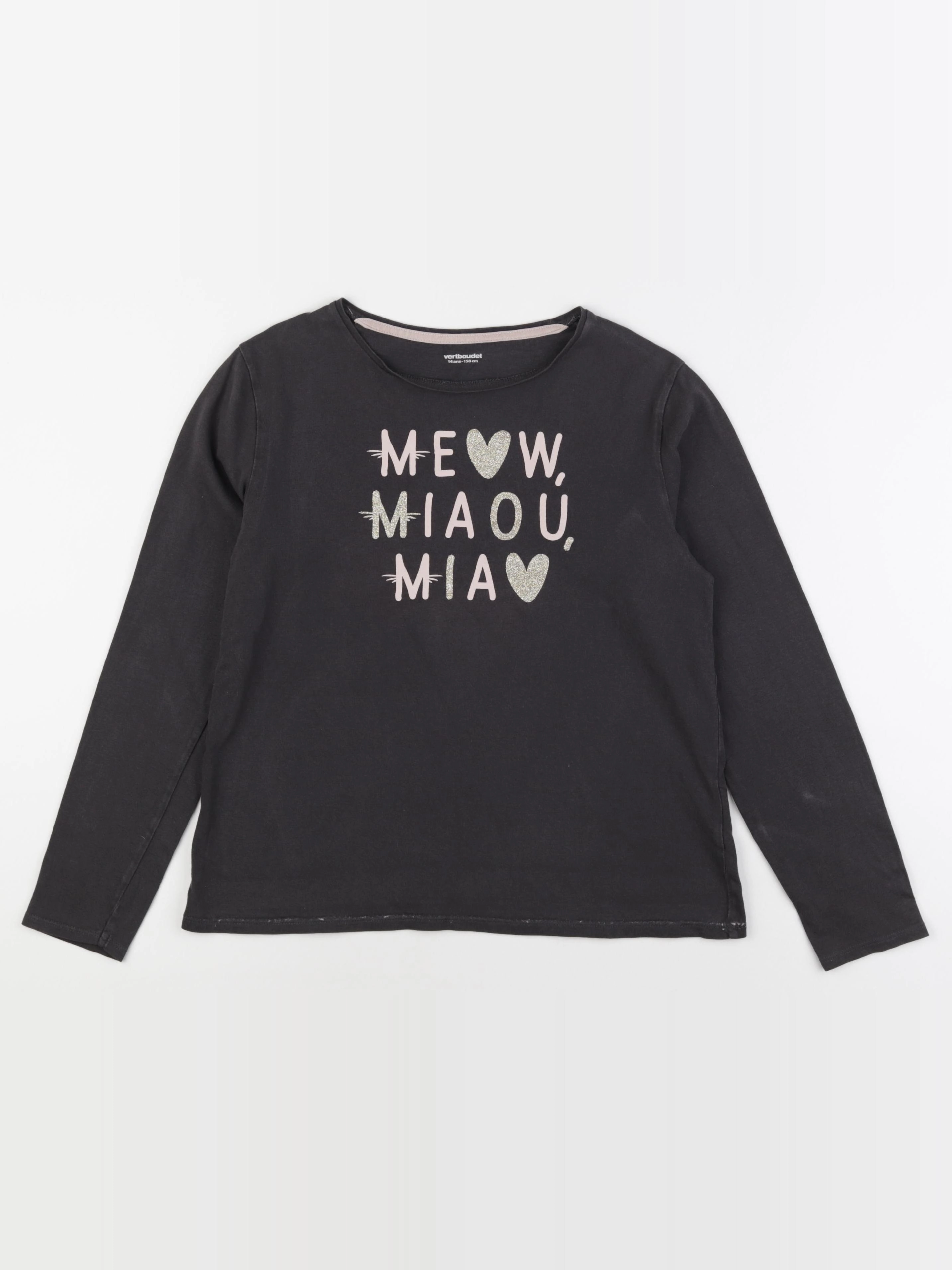 Vertbaudet - tee-shirt gris - 14 ans