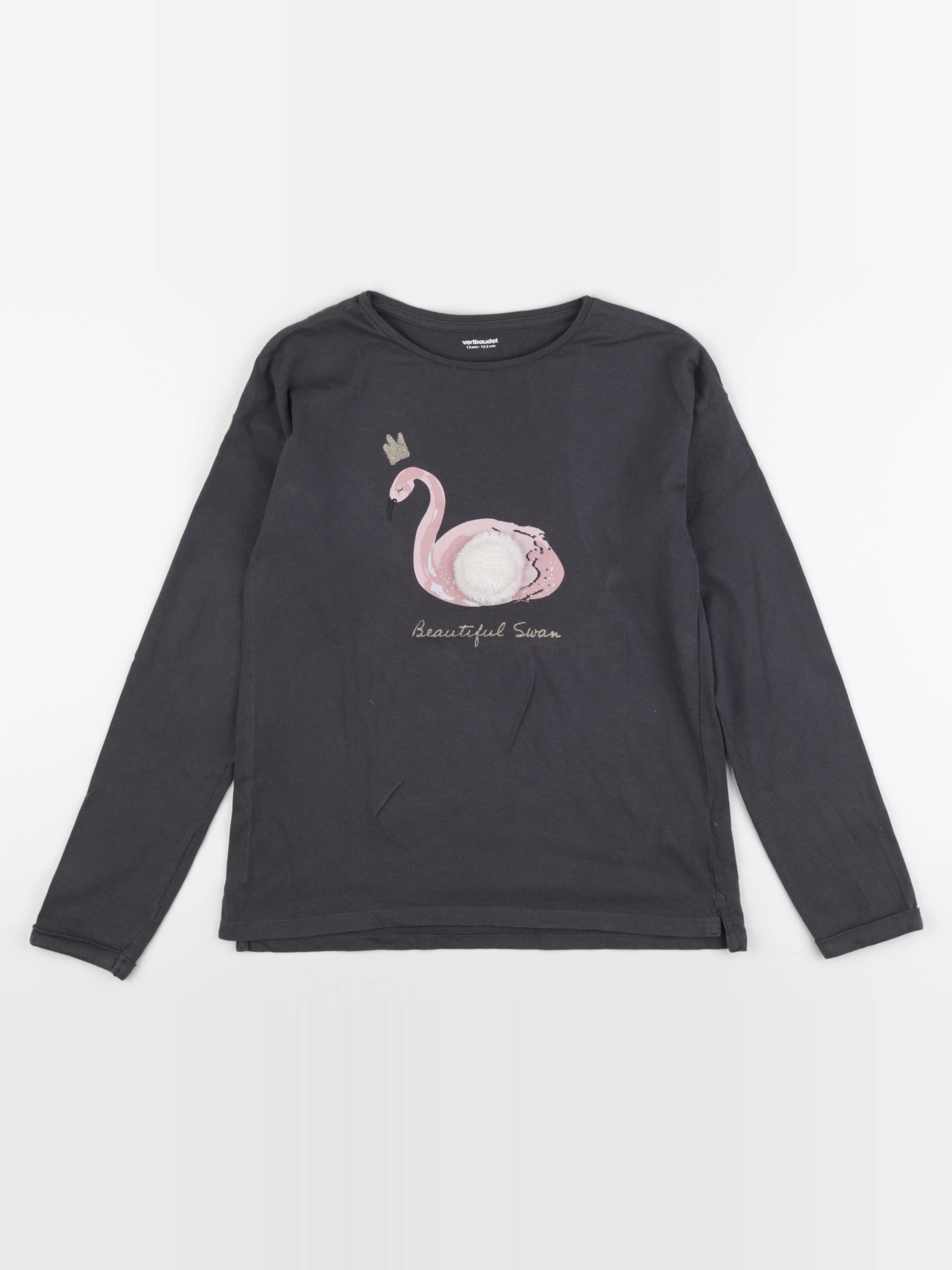 Vertbaudet - tee-shirt gris - 12 ans