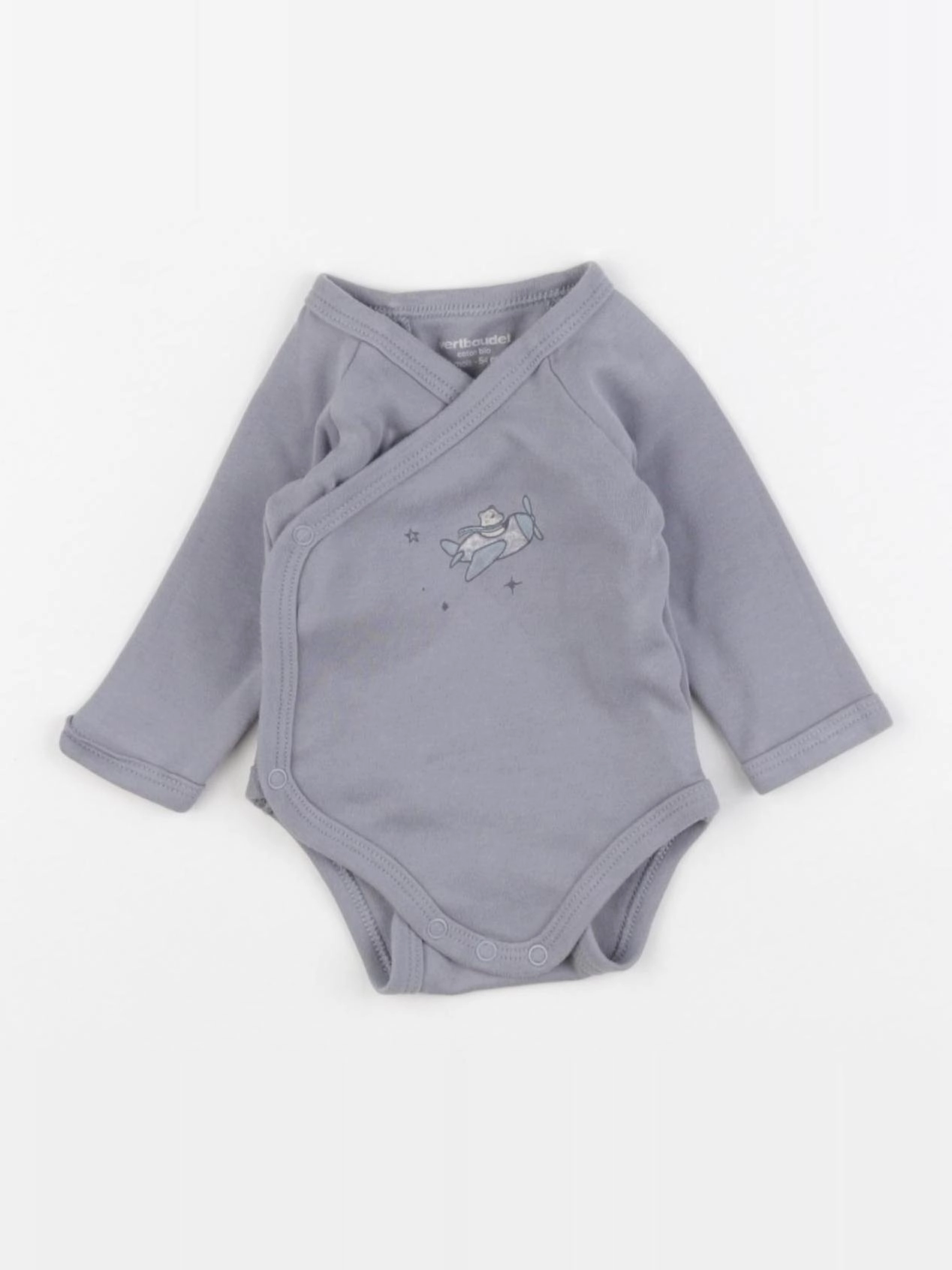 Vertbaudet - body gris - 1 mois