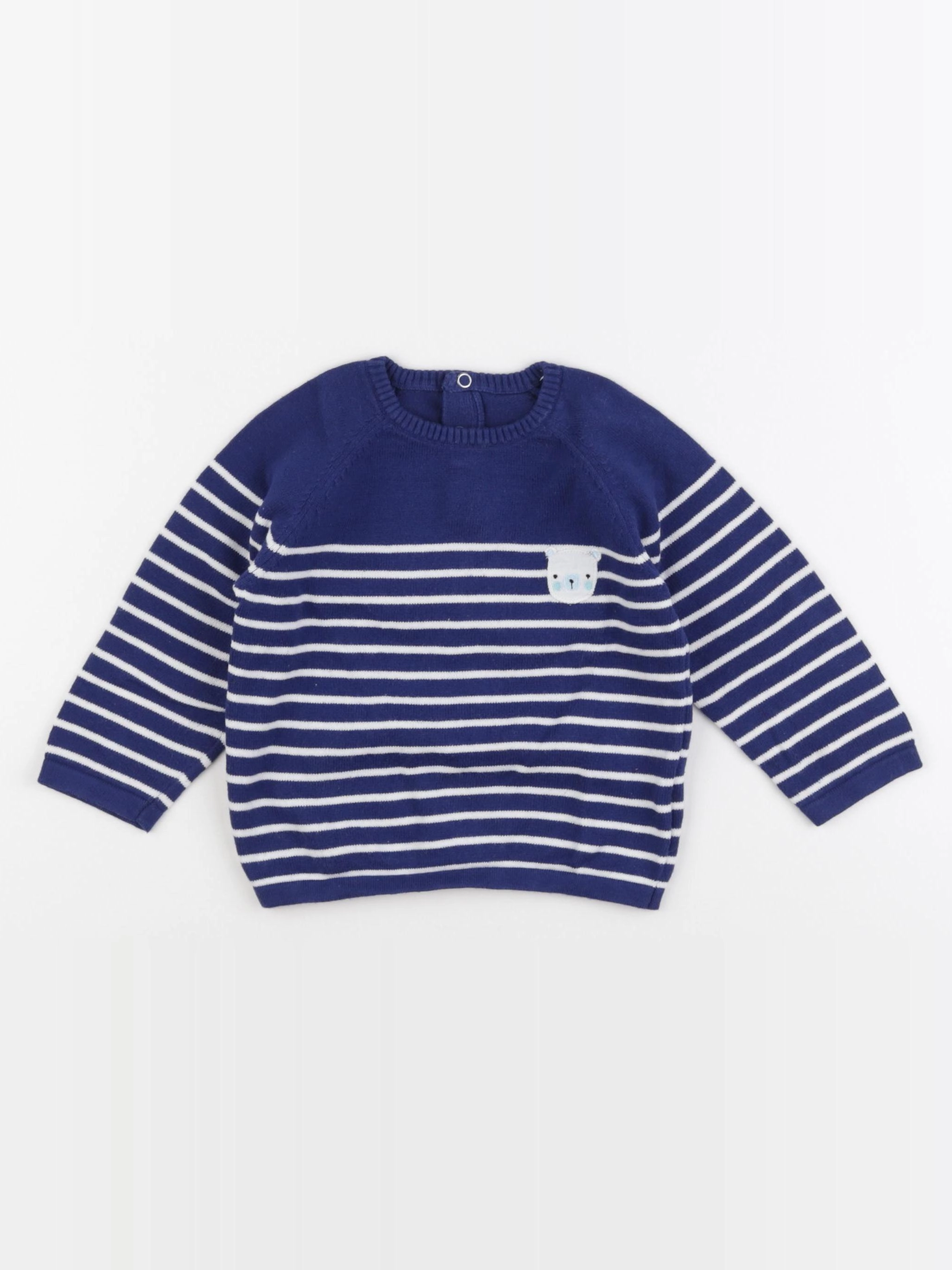 Vertbaudet - pull bleu - 18 mois