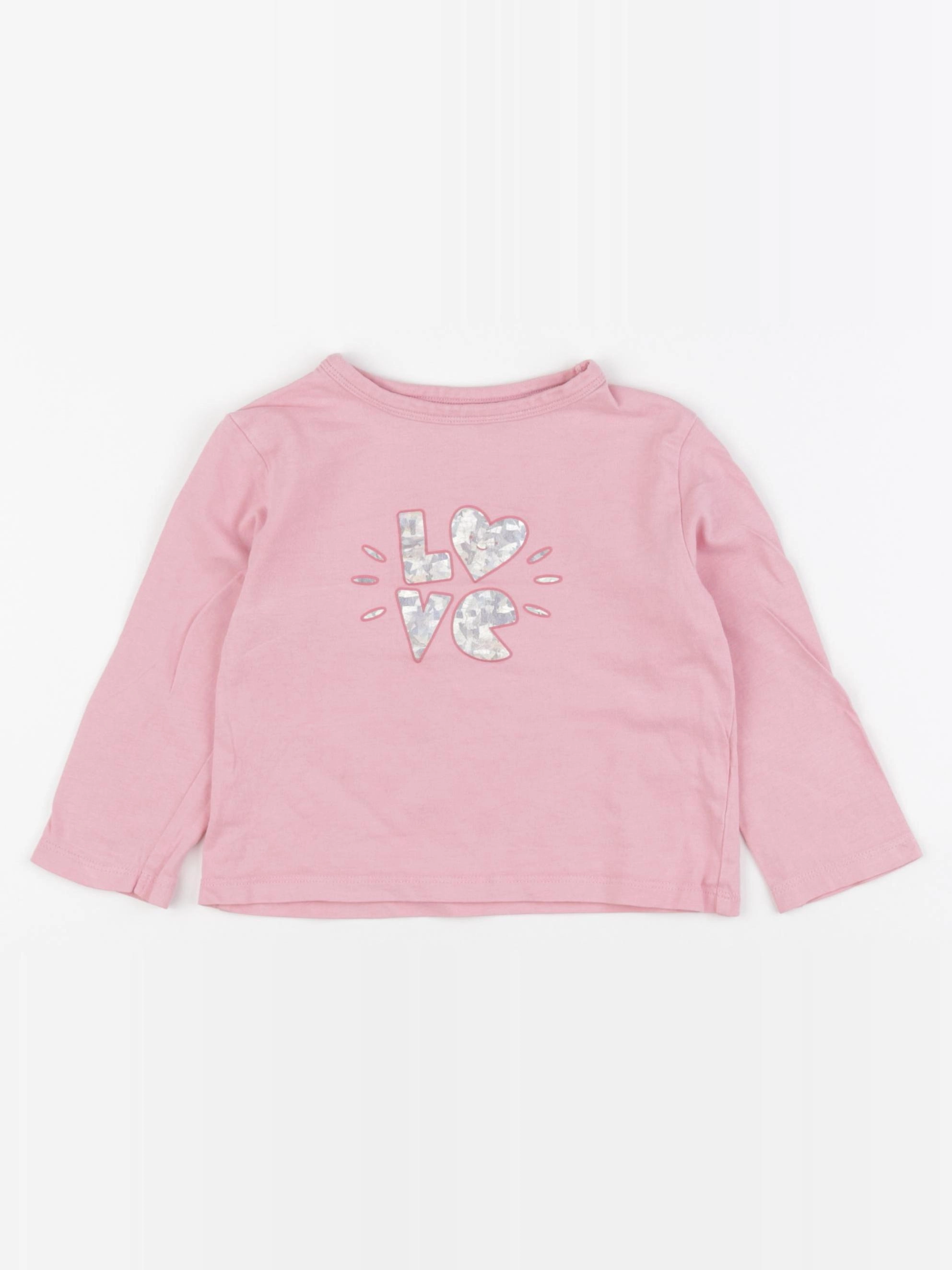 Vertbaudet - sweat rose - 3 ans