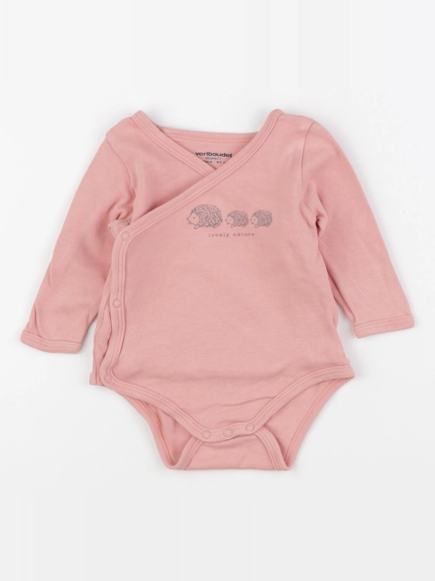 Vertbaudet - body rose - 6 mois