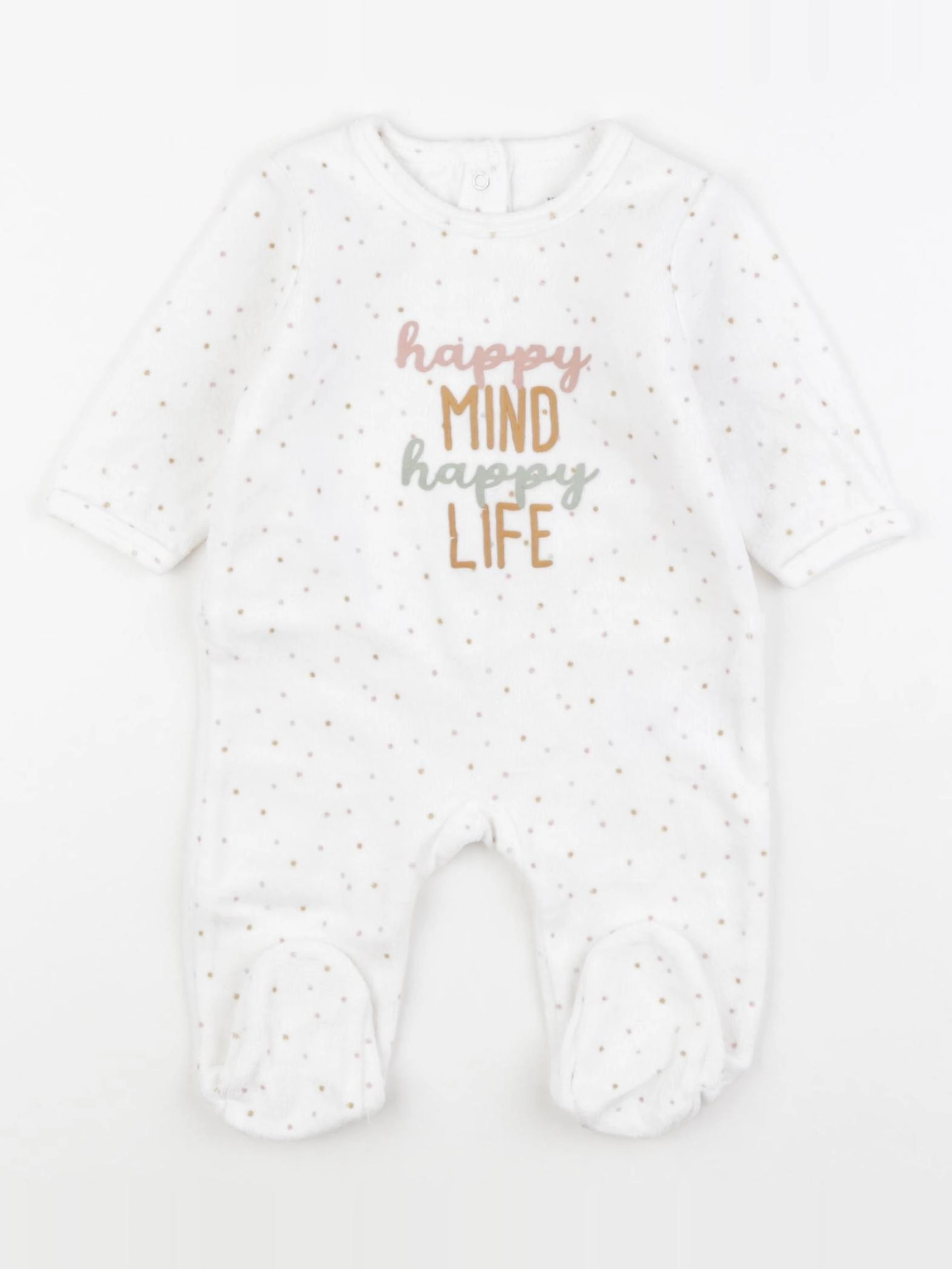 Vertbaudet - pyjama velours blanc - 3 mois