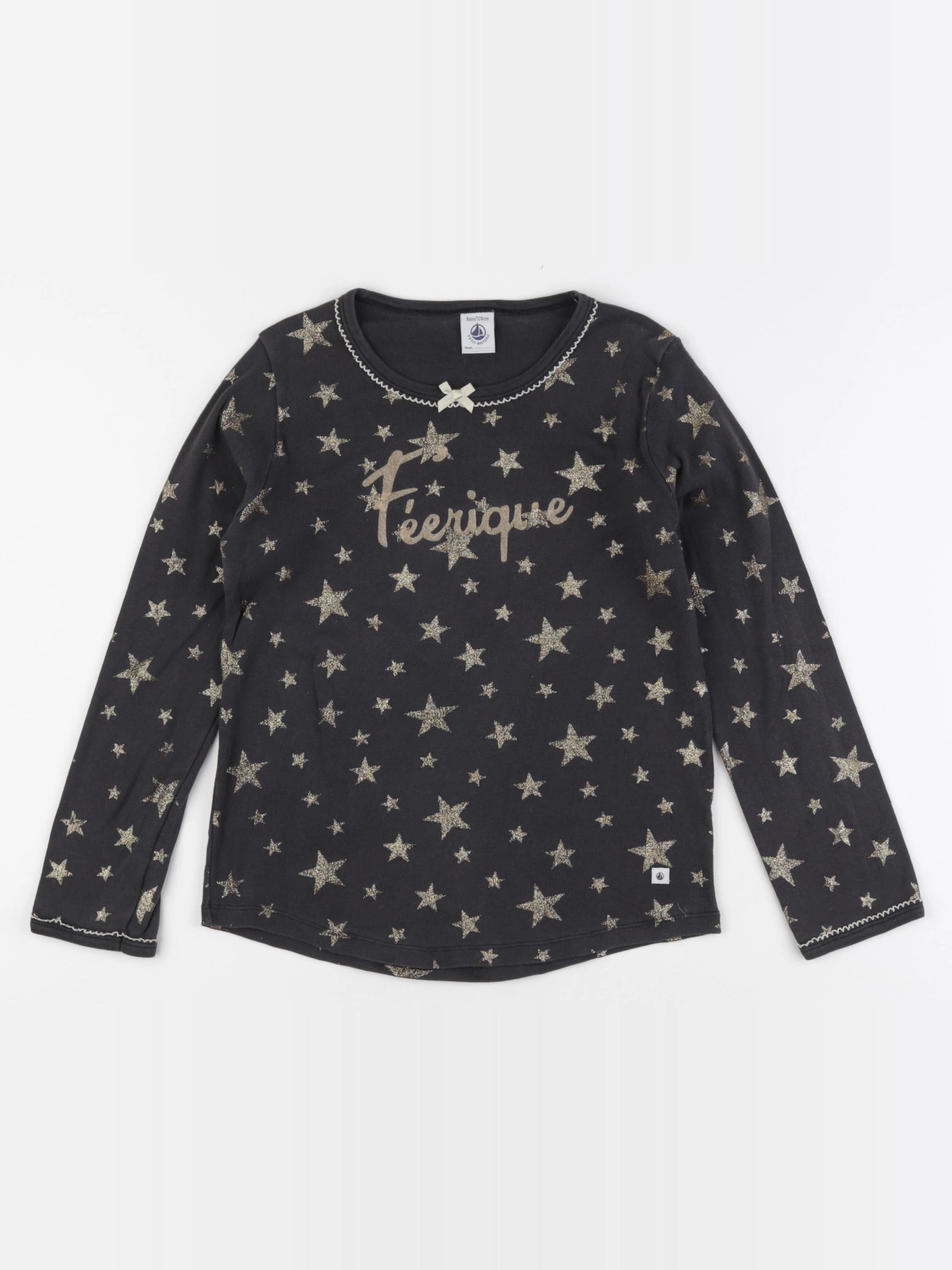 Petit Bateau - maillot de corps noir, or - 8 ans