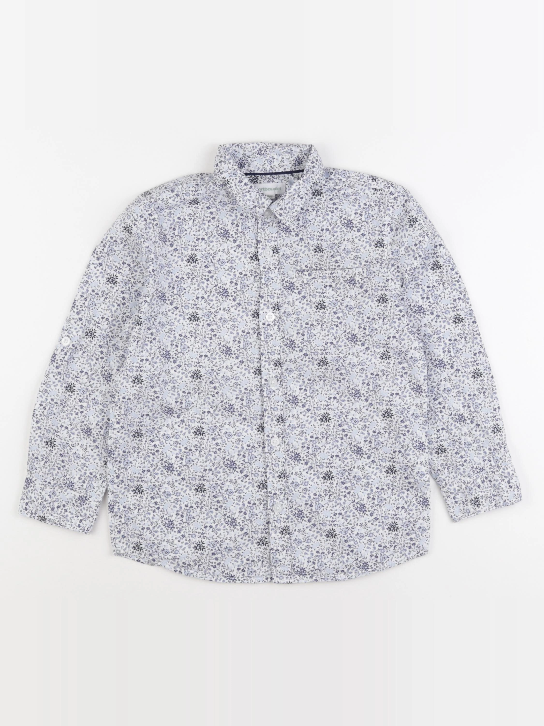 Vertbaudet - chemise blanc, bleu - 6 ans