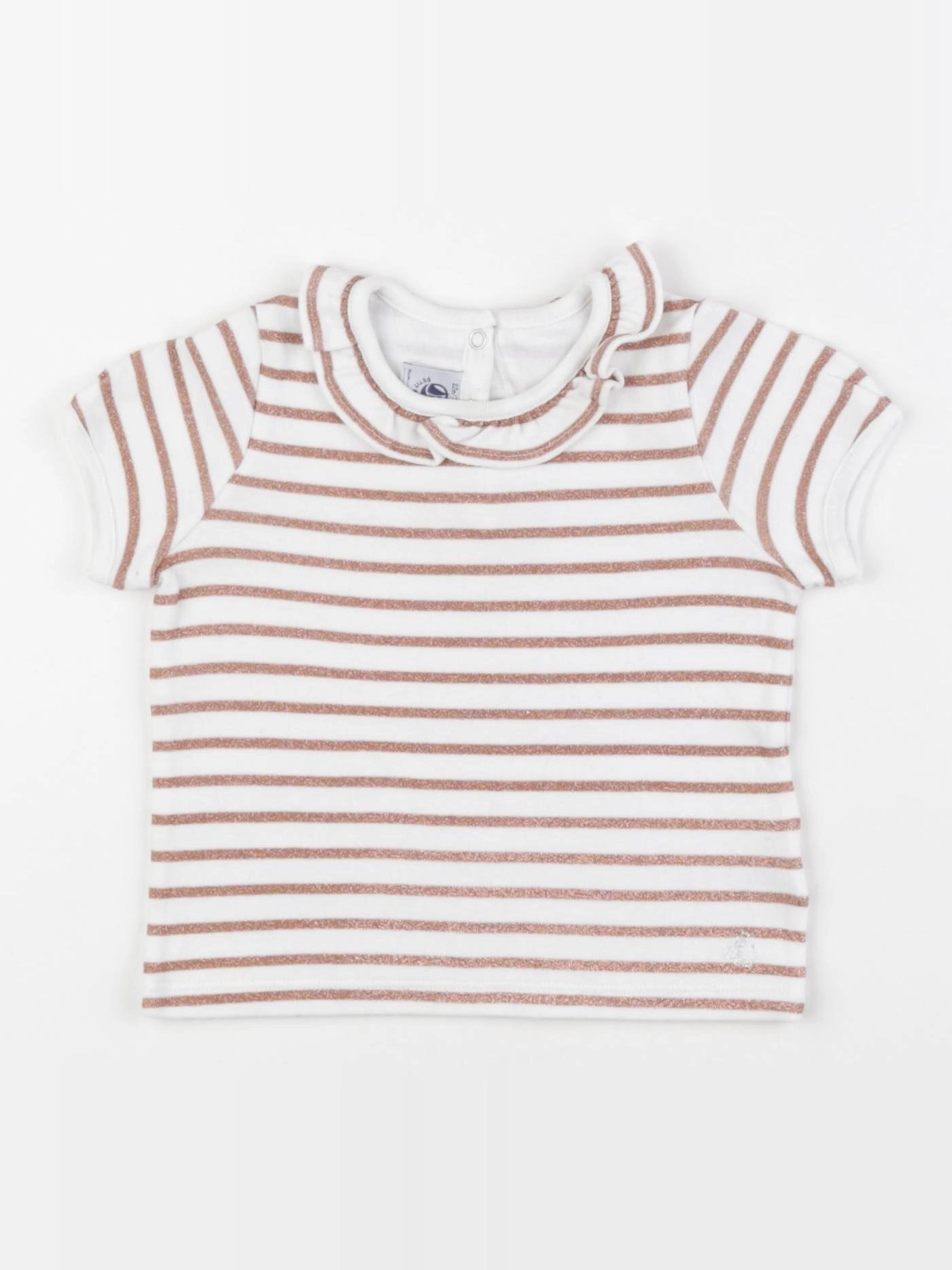 Petit Bateau - tee-shirt blanc, bronze - 12 mois