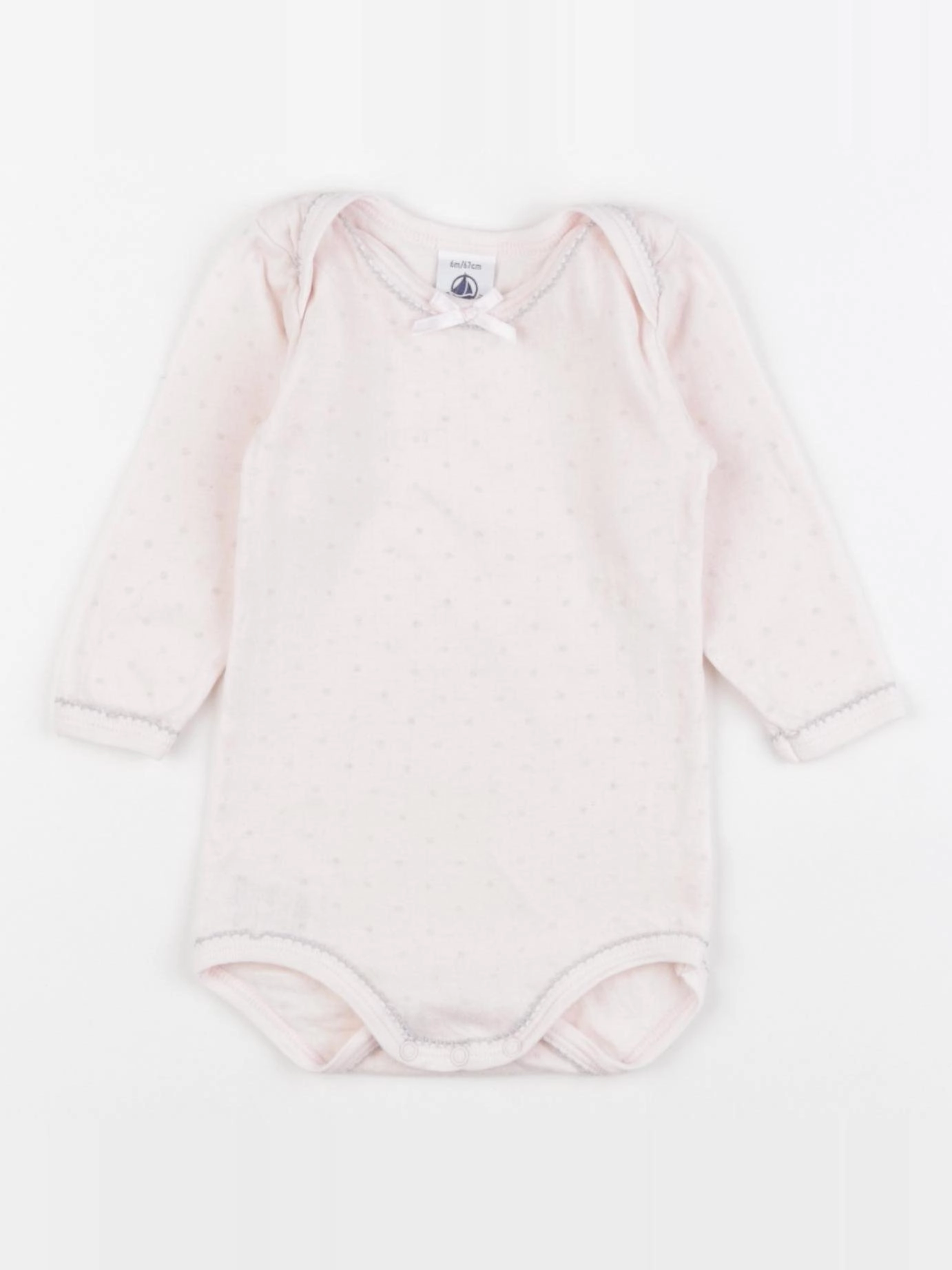 Petit Bateau - body rose - 6 mois