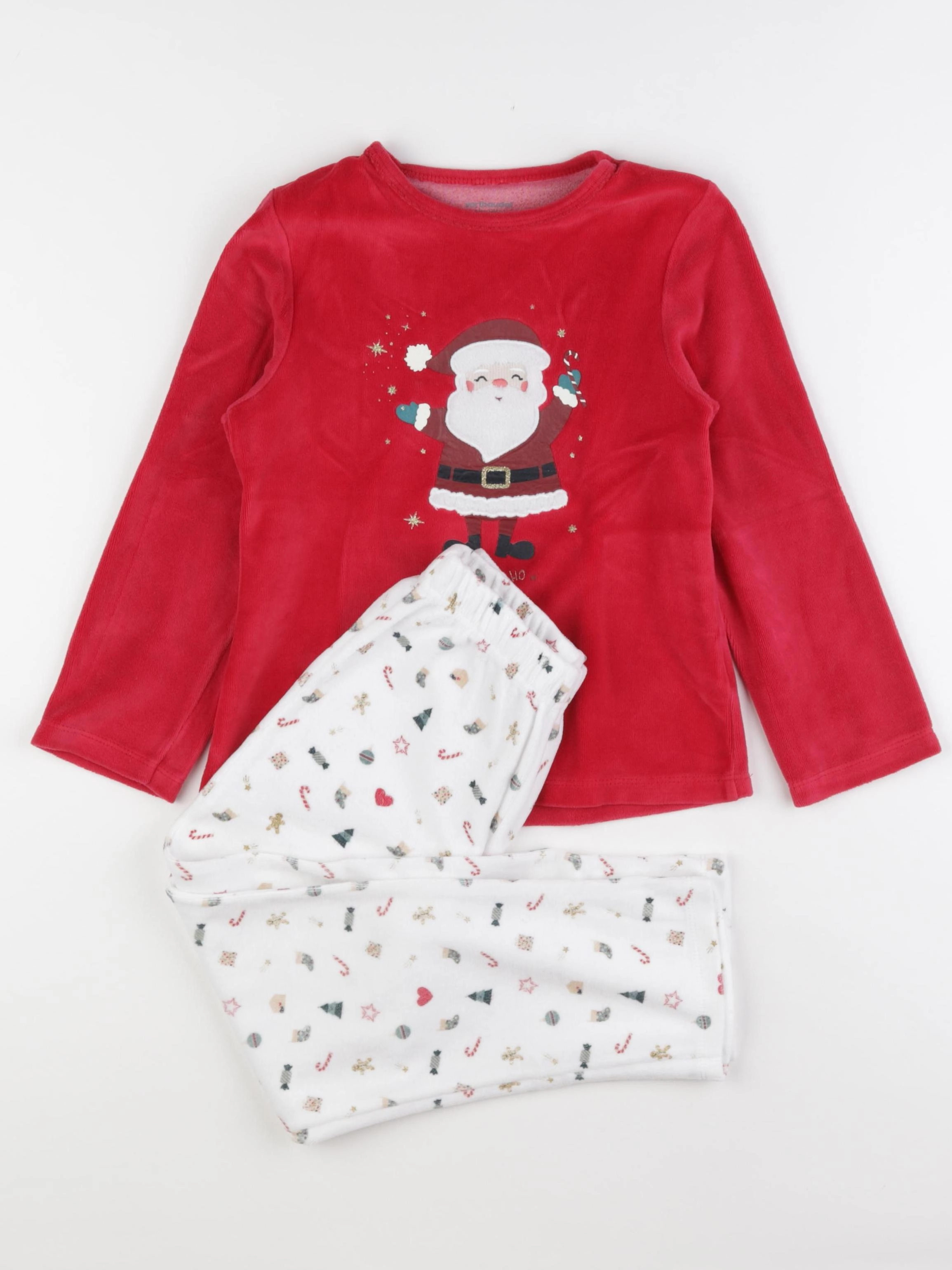 Vertbaudet - pyjama velours rouge - 8 ans