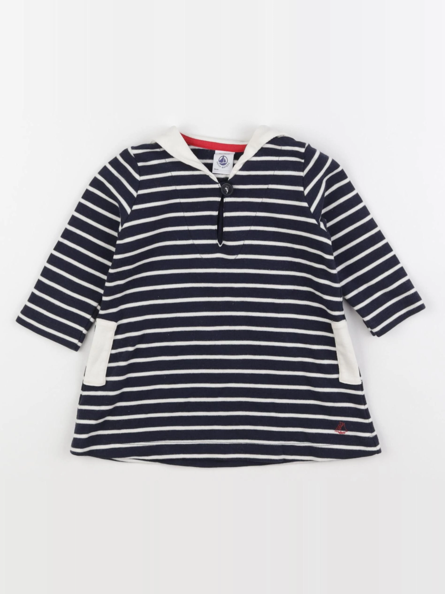 Petit Bateau - robe bleu - 12 mois