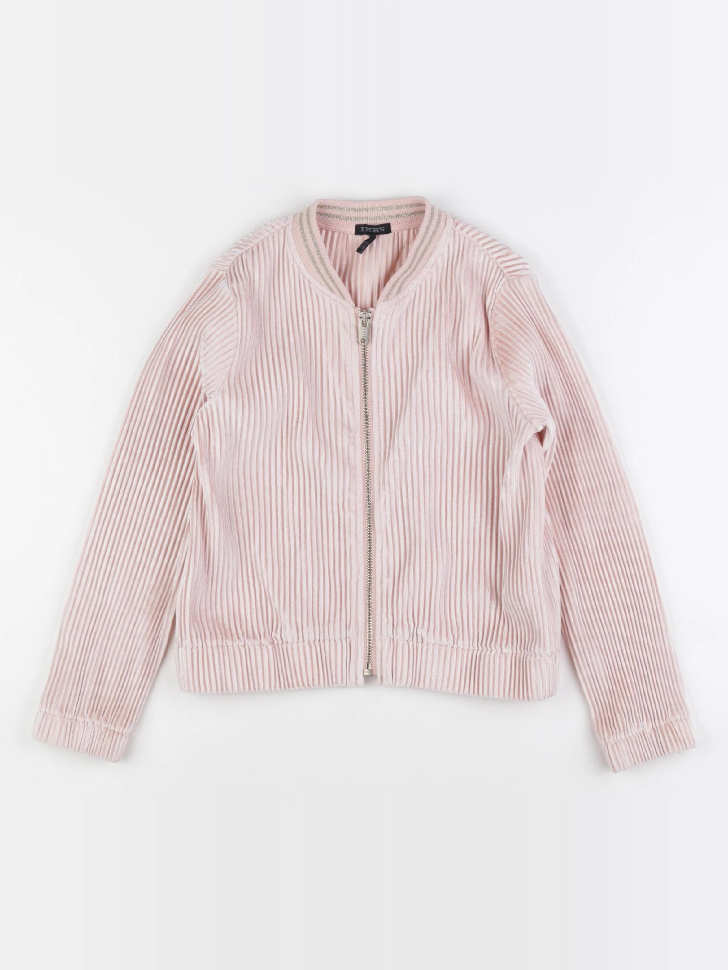 IKKS - sweat velours rose - 8 ans