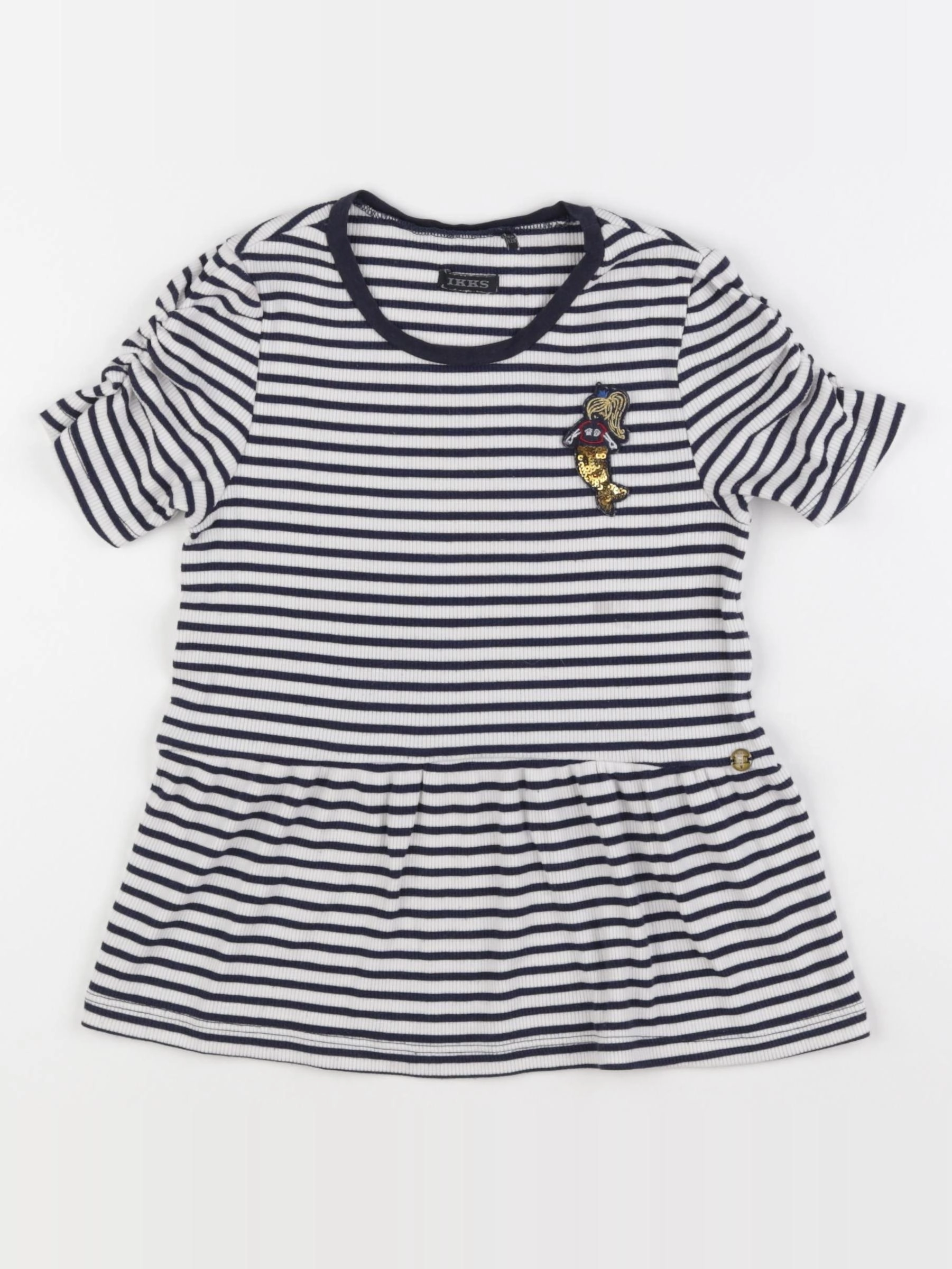 IKKS - tee-shirt blanc, bleu - 8 ans