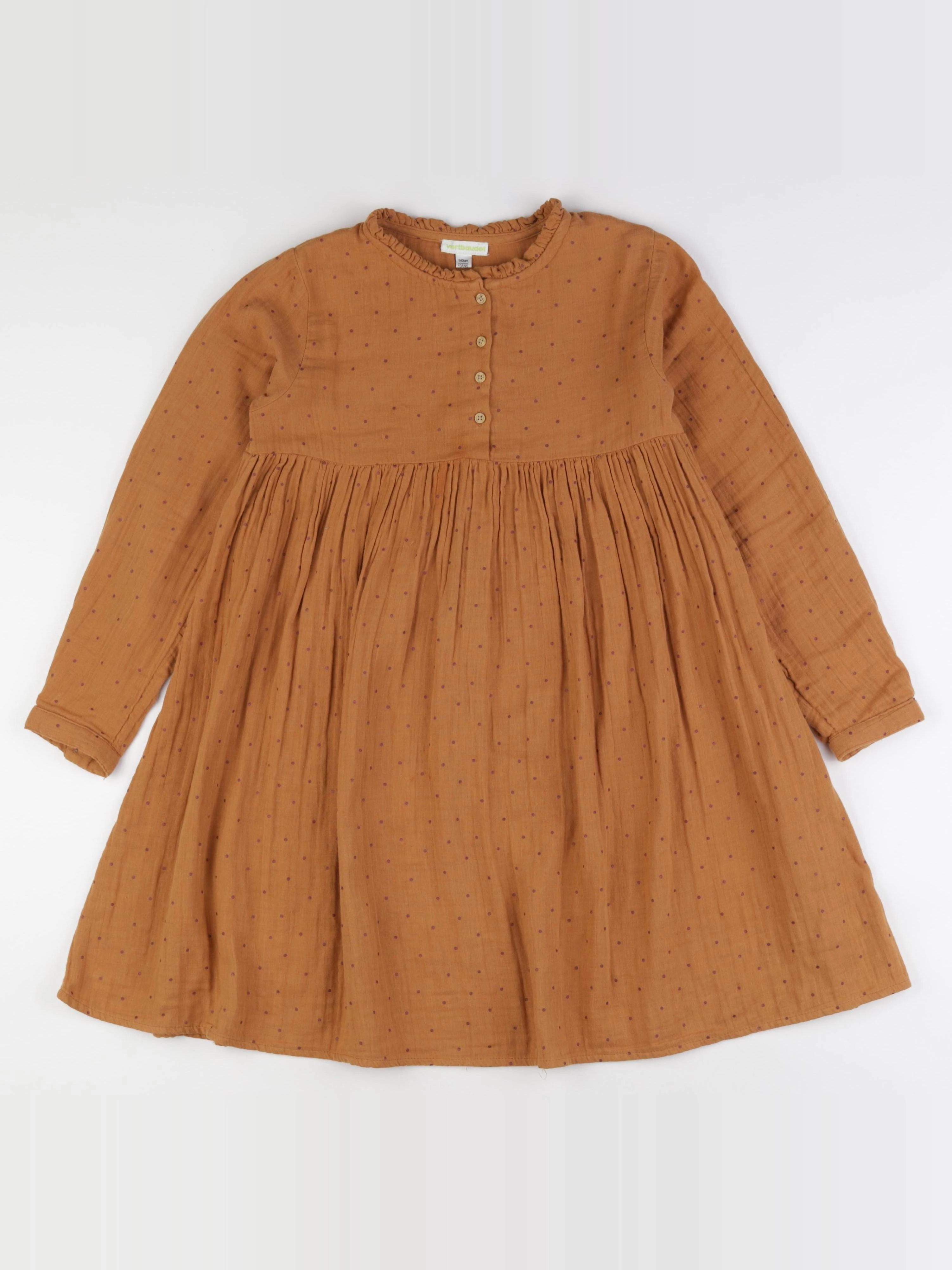 Vertbaudet - robe marron - 10 ans