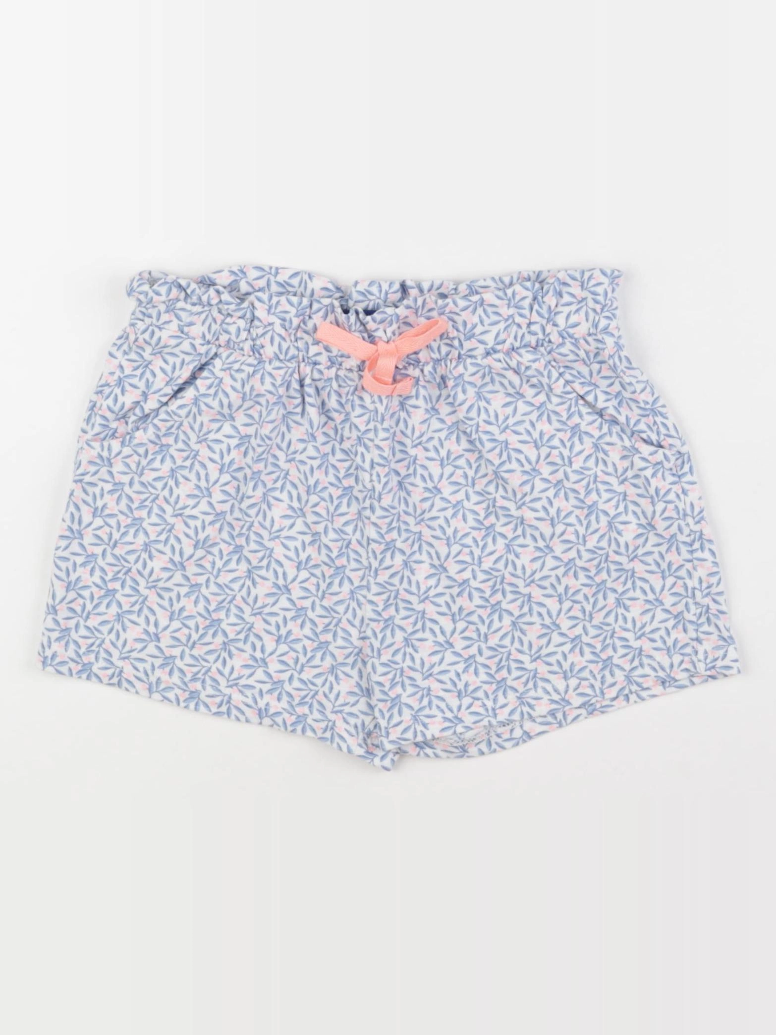 Okaidi - short blanc, bleu - 6 ans