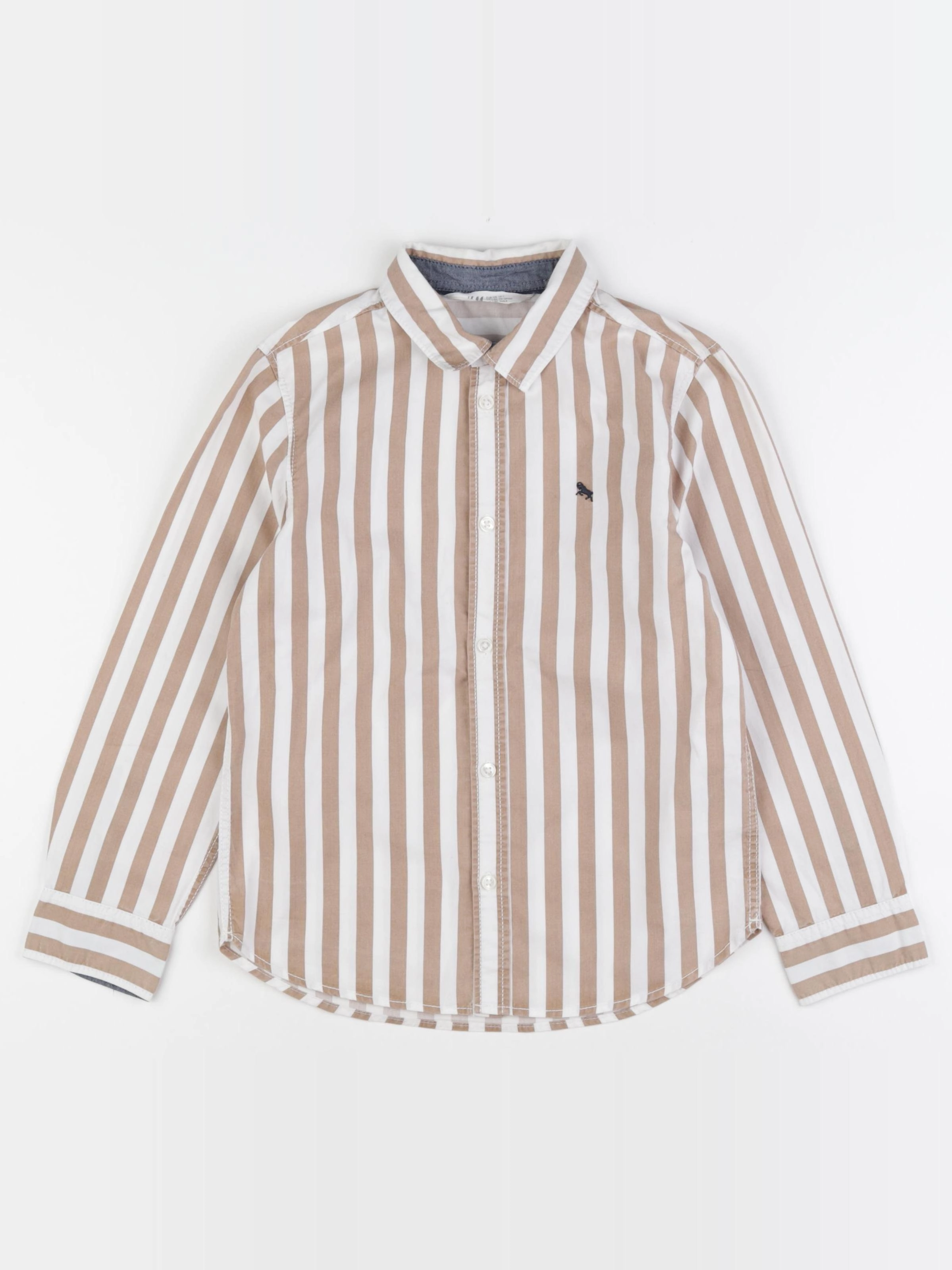 H&M - chemise blanc, marron - 7/8 ans