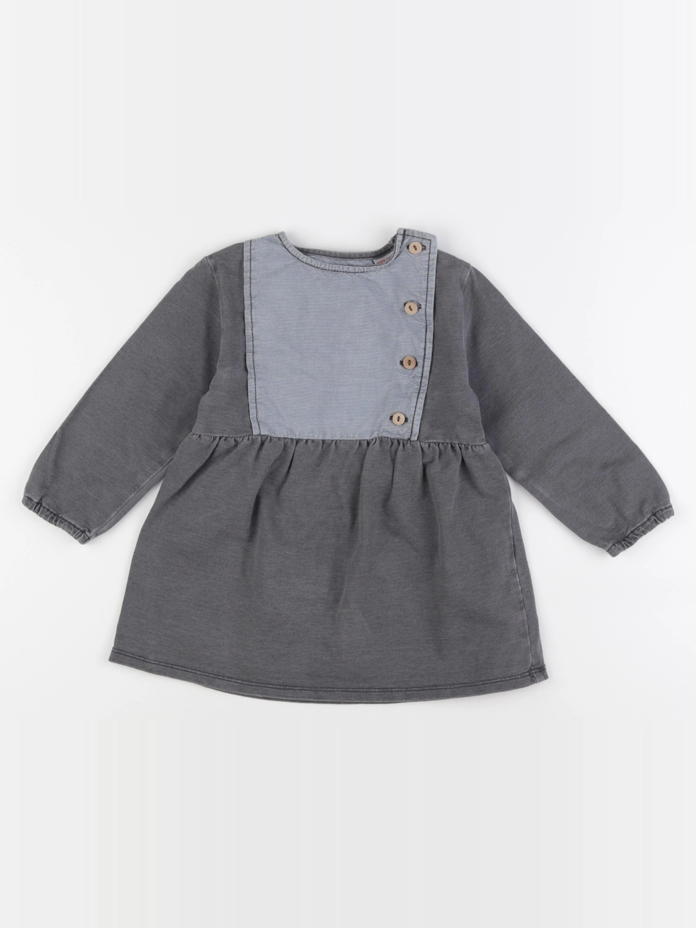 Zara - robe bleu, gris - 18/24 mois