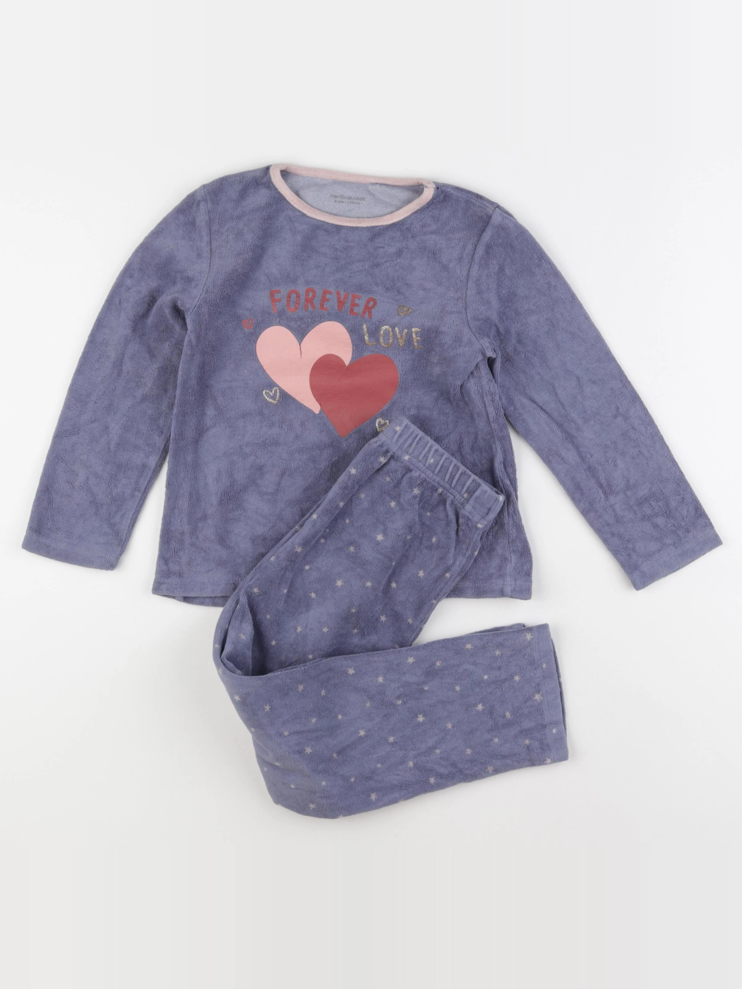 Vertbaudet - pyjama velours bleu - 6 ans