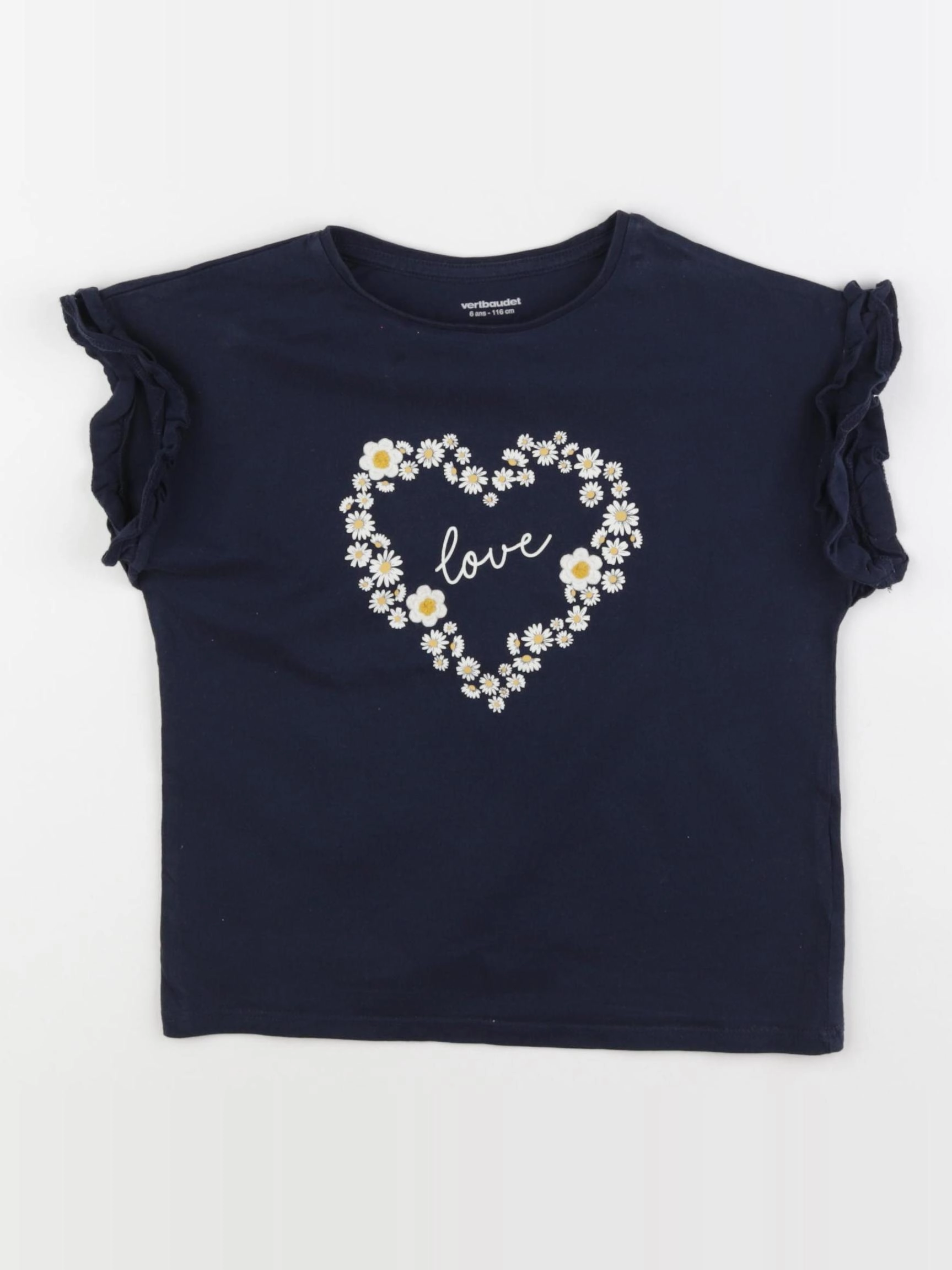 Vertbaudet - tee-shirt bleu - 6 ans
