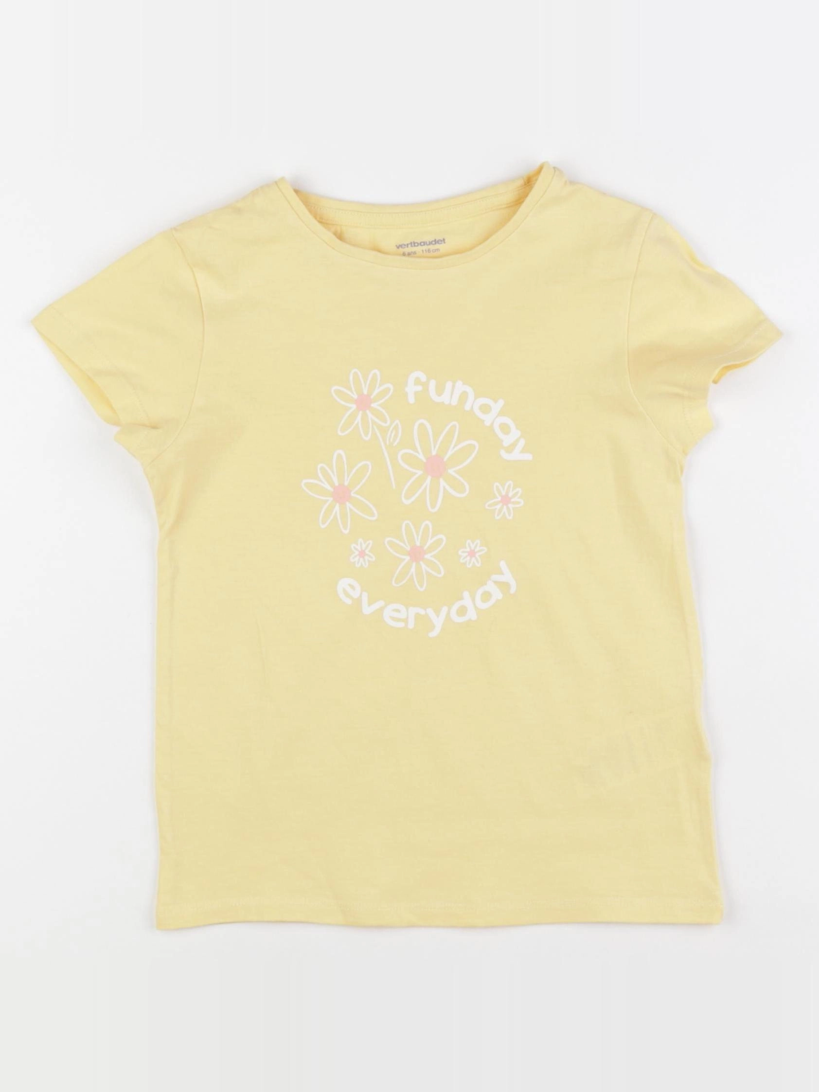 Vertbaudet - tee-shirt jaune - 6 ans