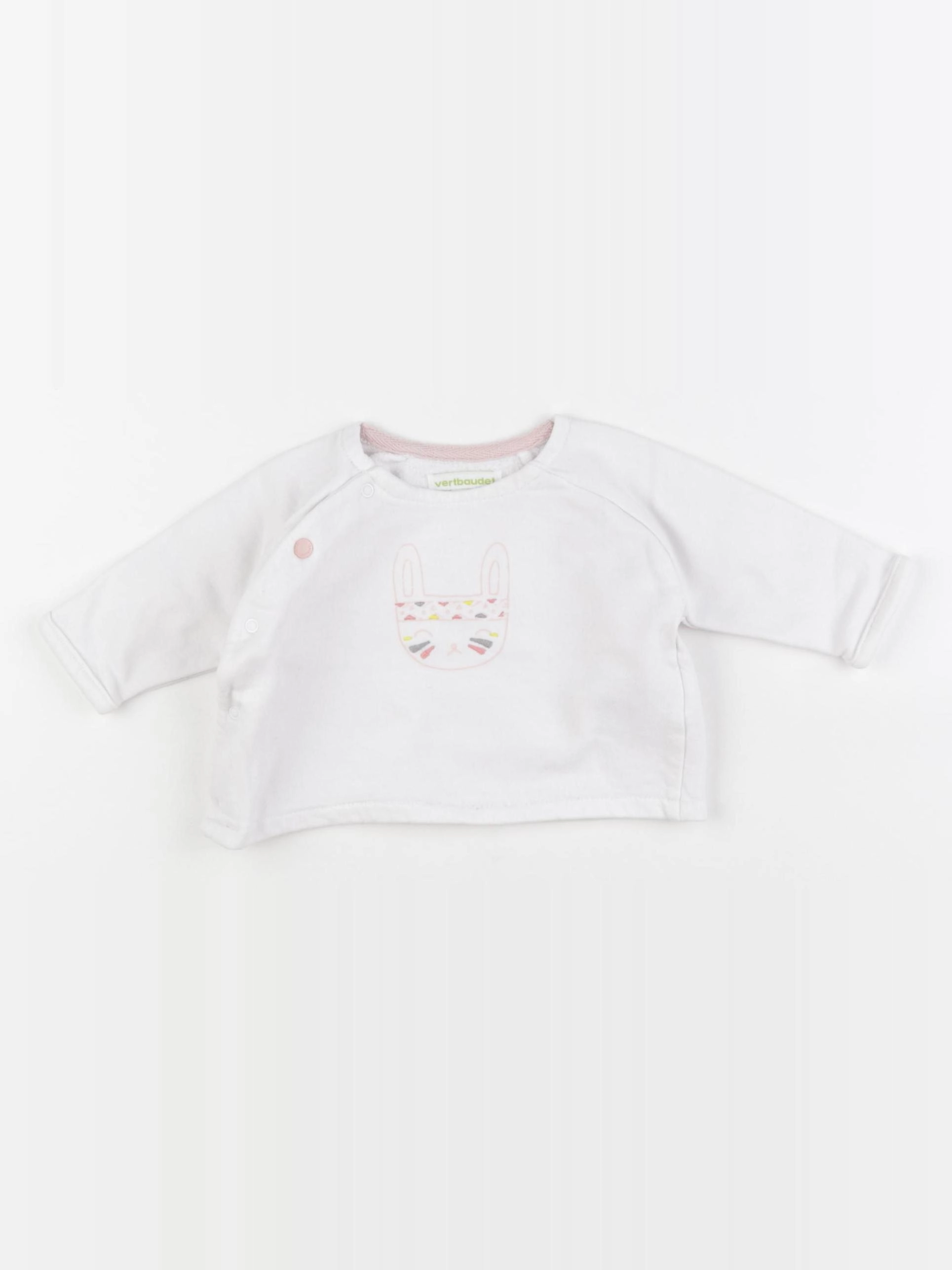 Vertbaudet - sweat blanc - 3 mois