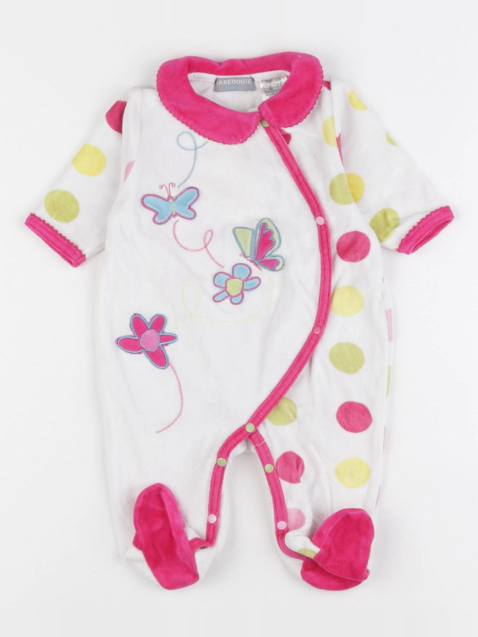 La Redoute - pyjama velours rose - 1 mois