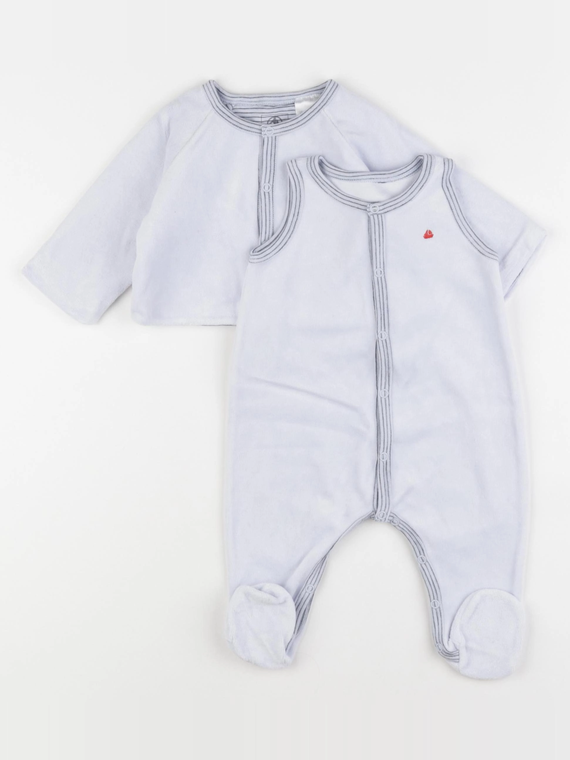 Petit Bateau - pyjama velours bleu - 3 mois