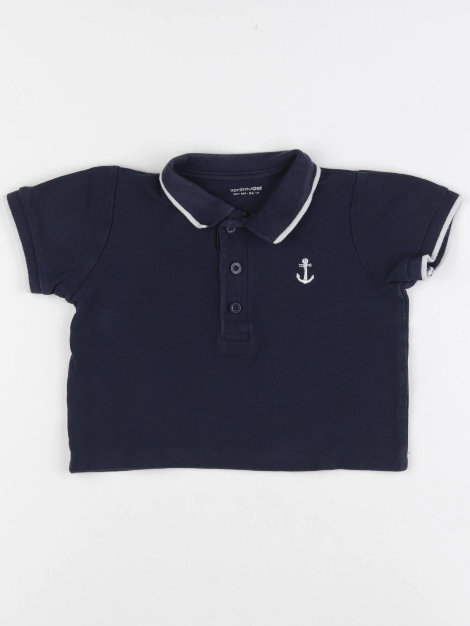 Vertbaudet - polo bleu - 24 mois