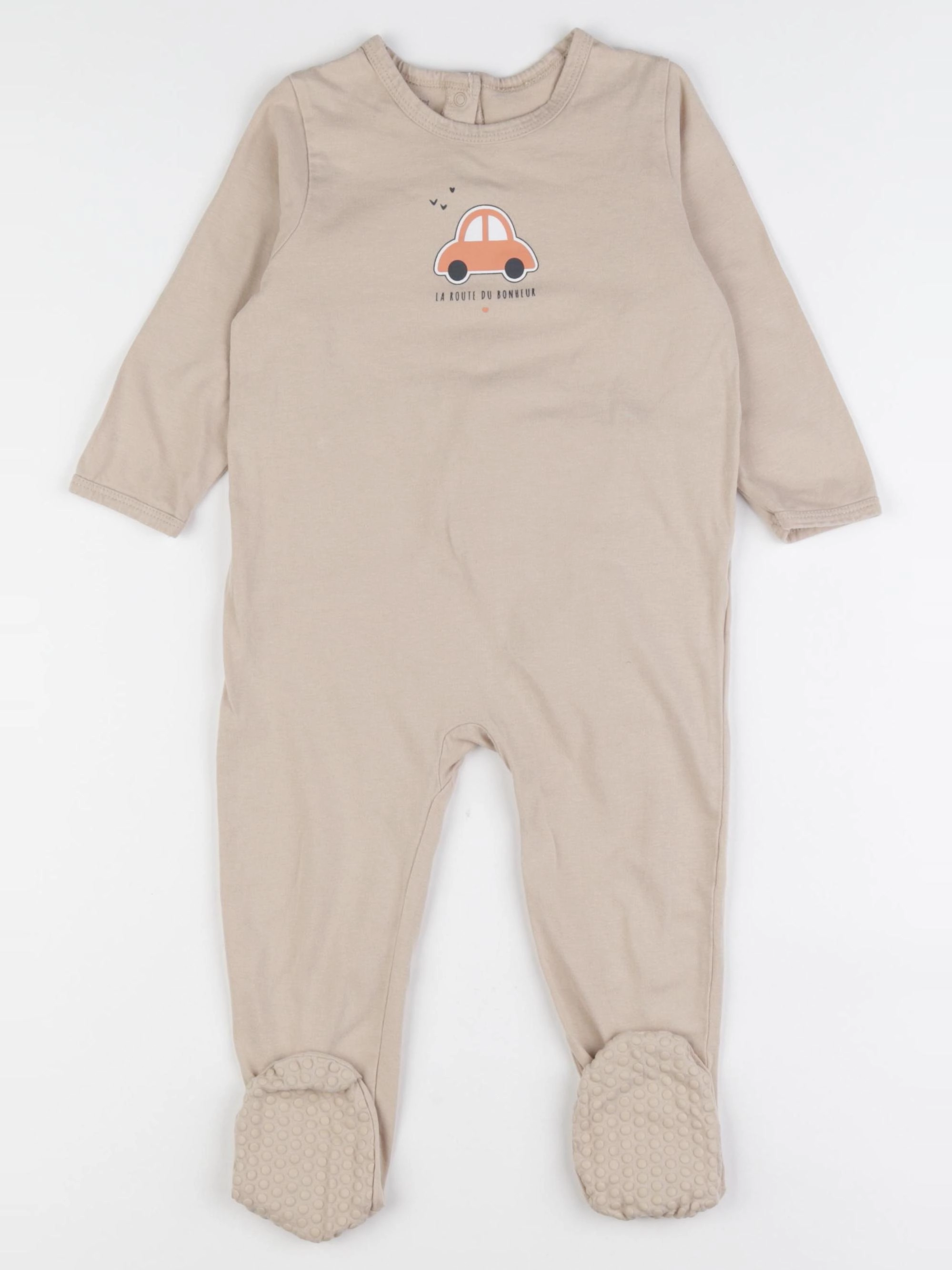Vertbaudet - pyjama coton beige - 24 mois