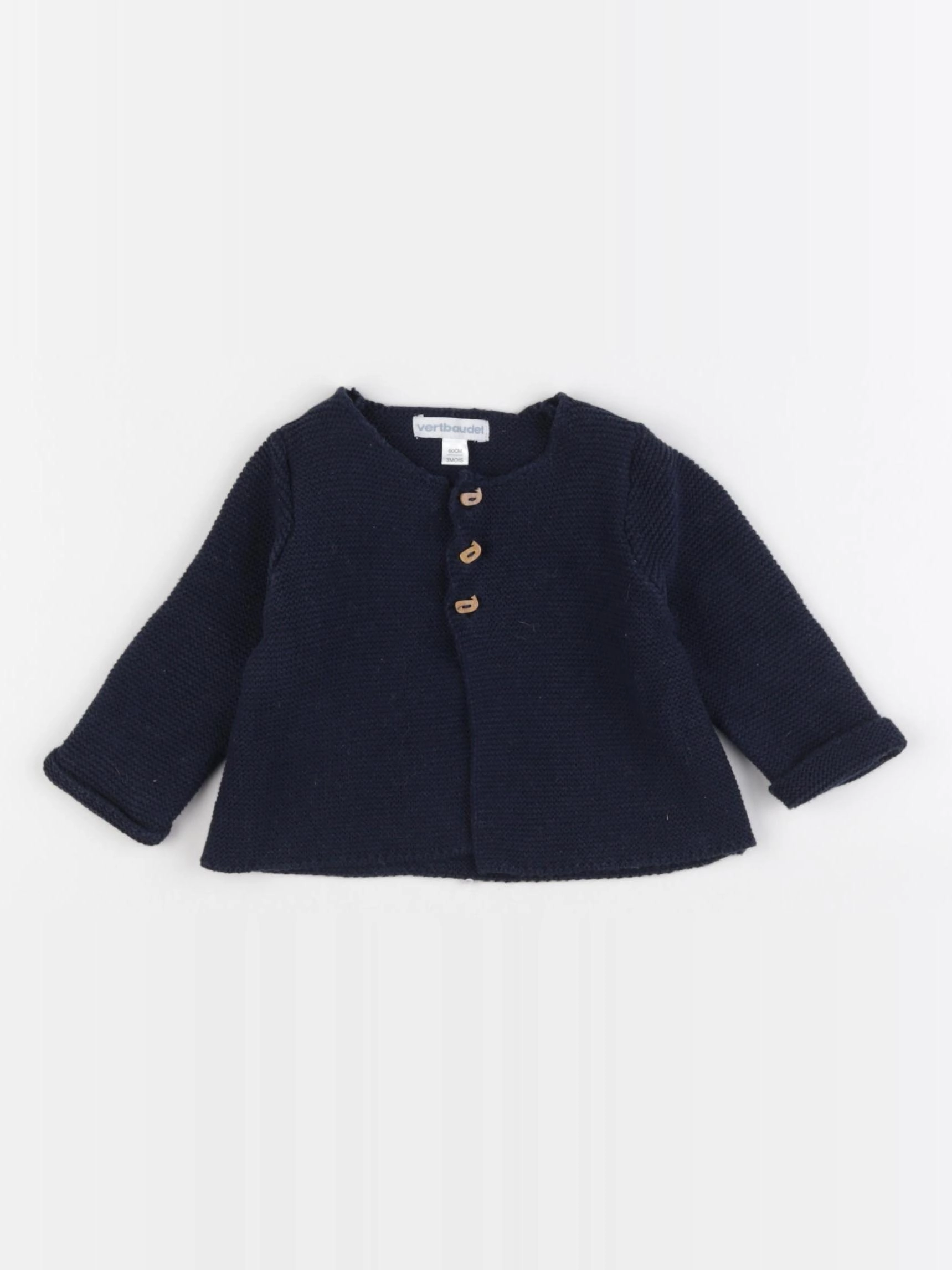 Vertbaudet - gilet bleu - 3 mois