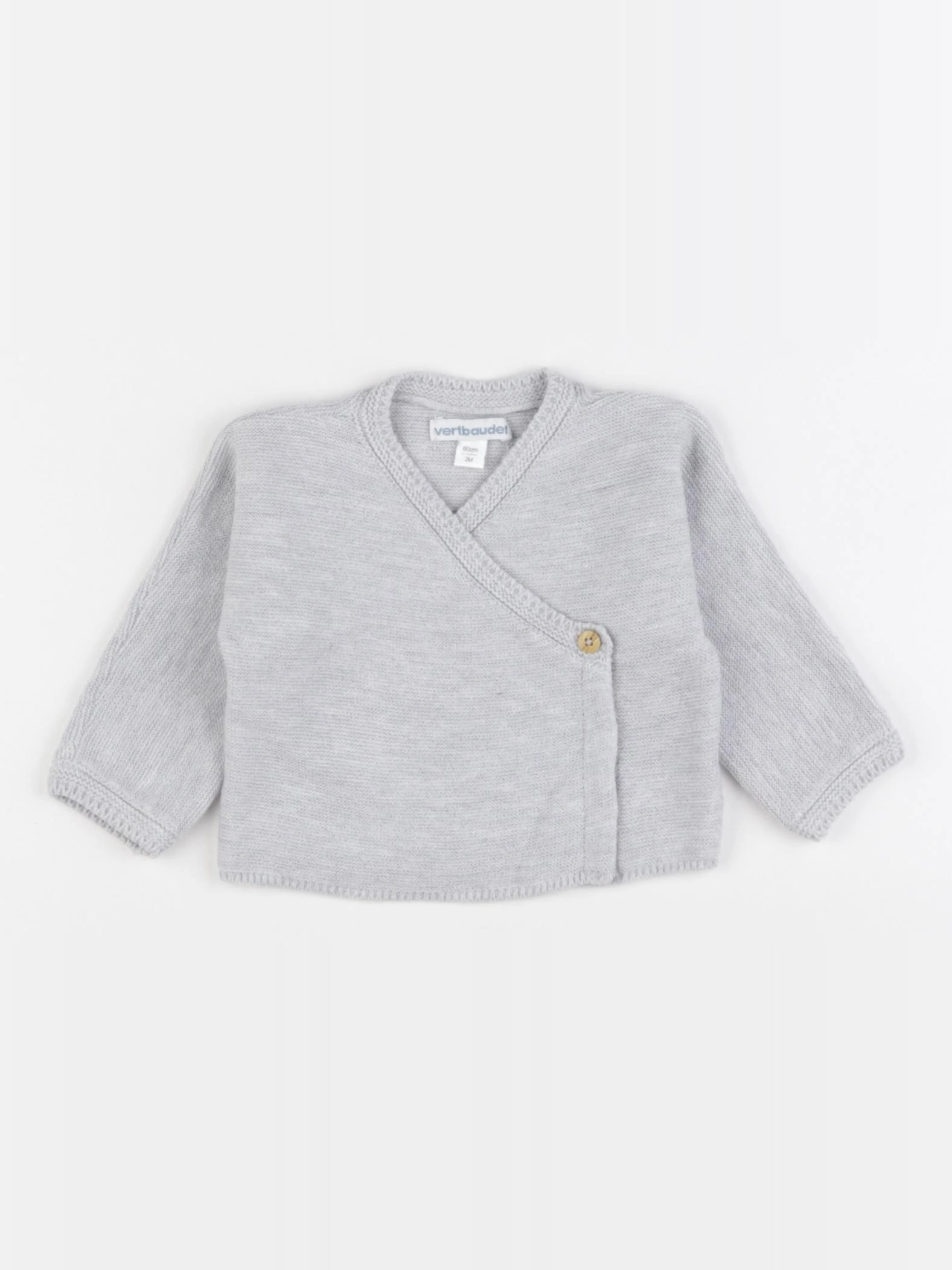 Vertbaudet - gilet gris - 3 mois