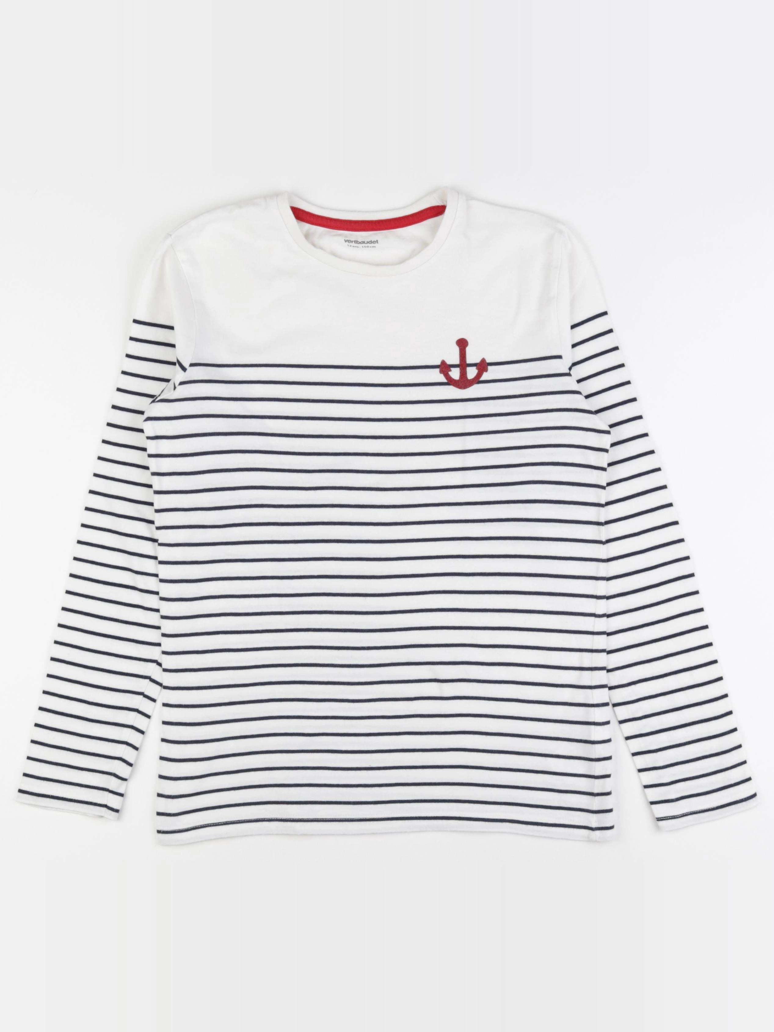 Vertbaudet - tee-shirt blanc, bleu - 12 ans